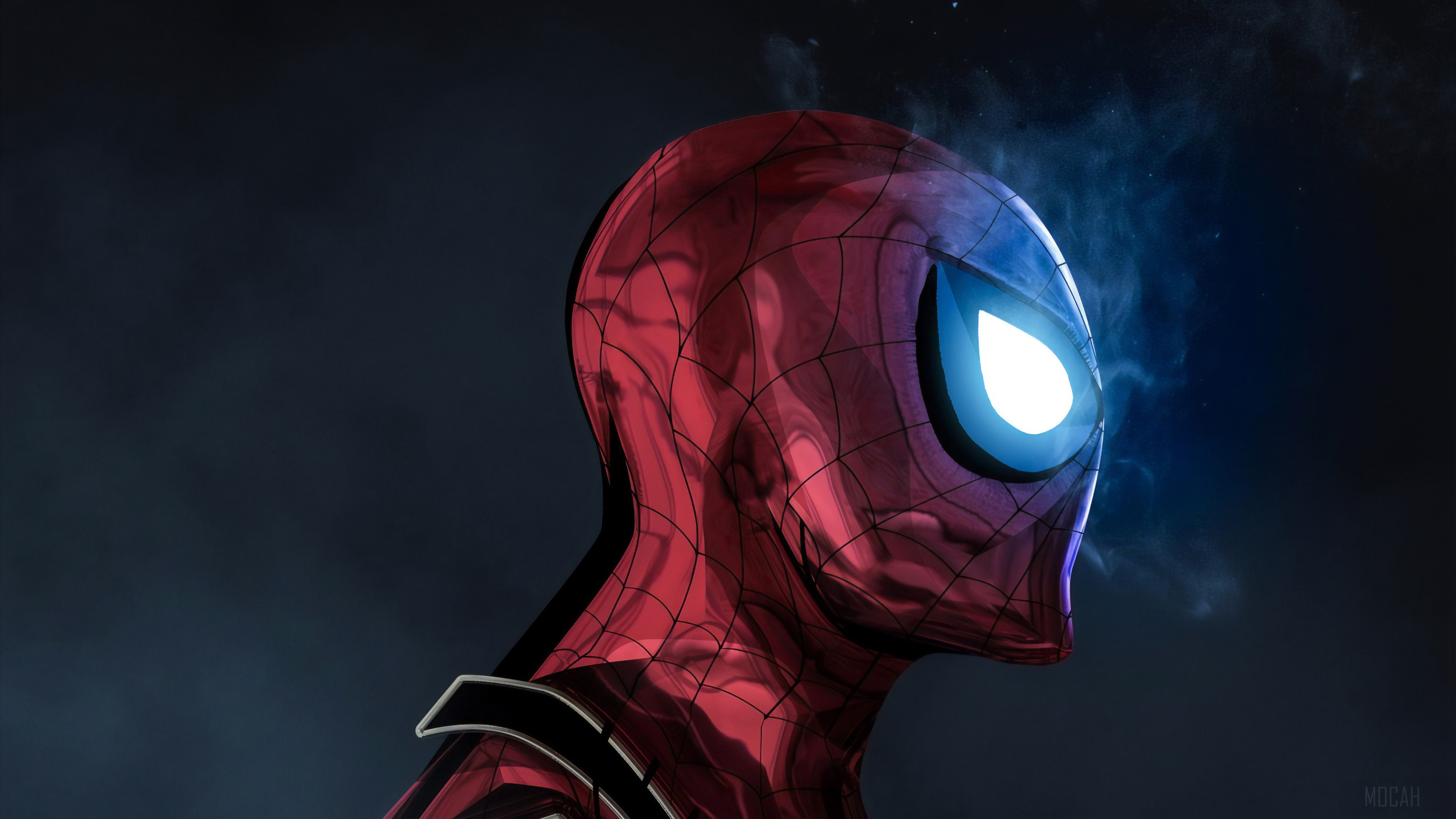 Spiderman with Glowing Eyes 4K HD Wallpaper