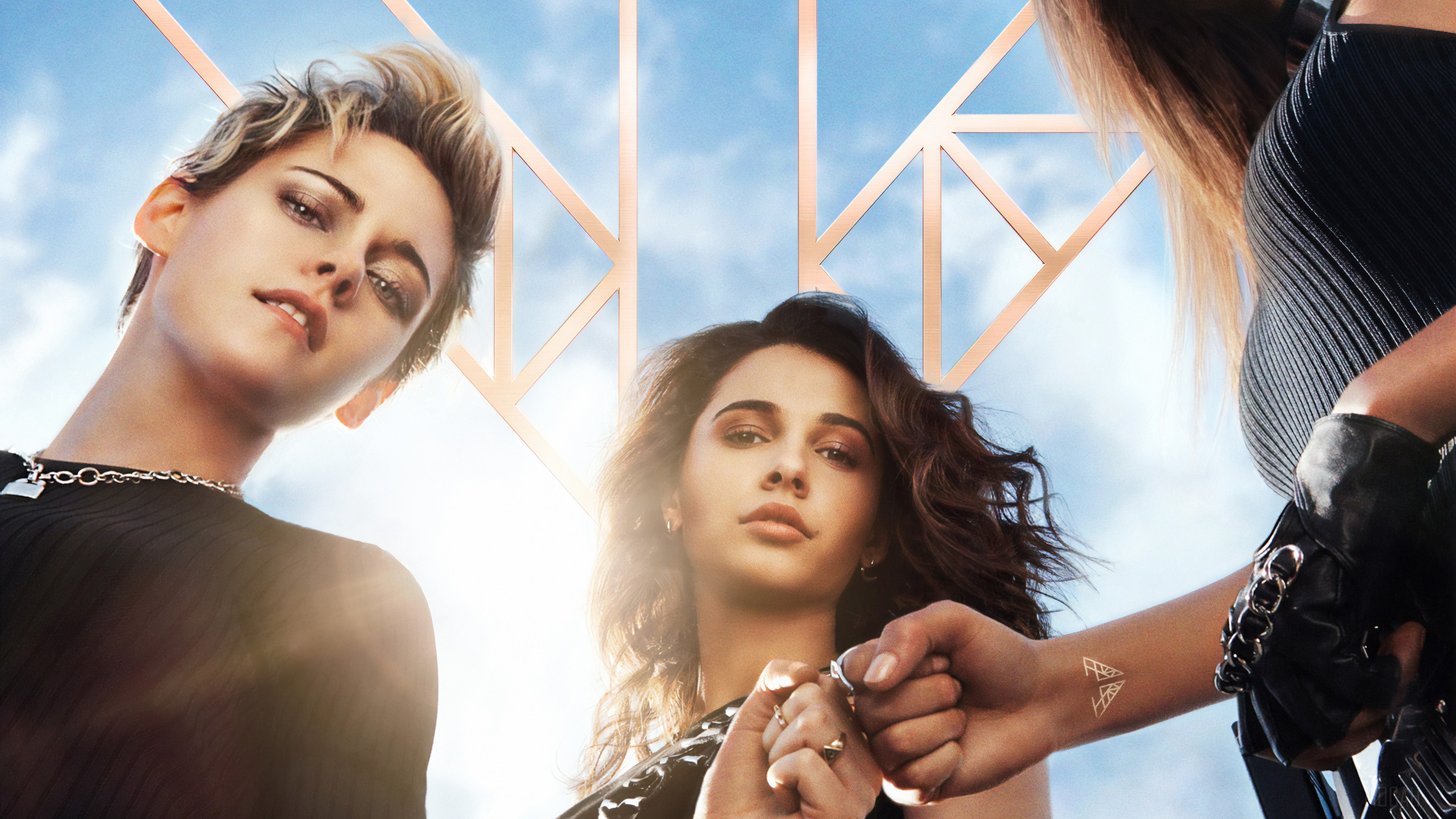 Kristen Stewart, Naomi Scott, and Ella Balinska from Charlie's Angels 4K HD Wallpaper