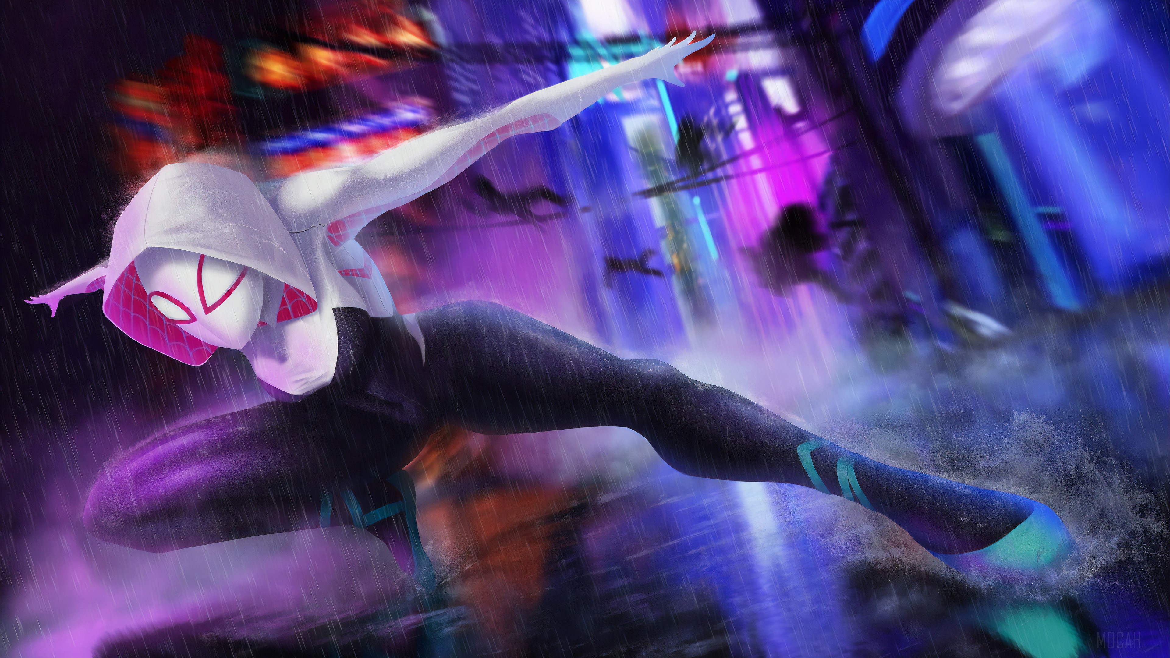 Spider-Gwen from Spider-Verse in 4K HD Wallpaper
