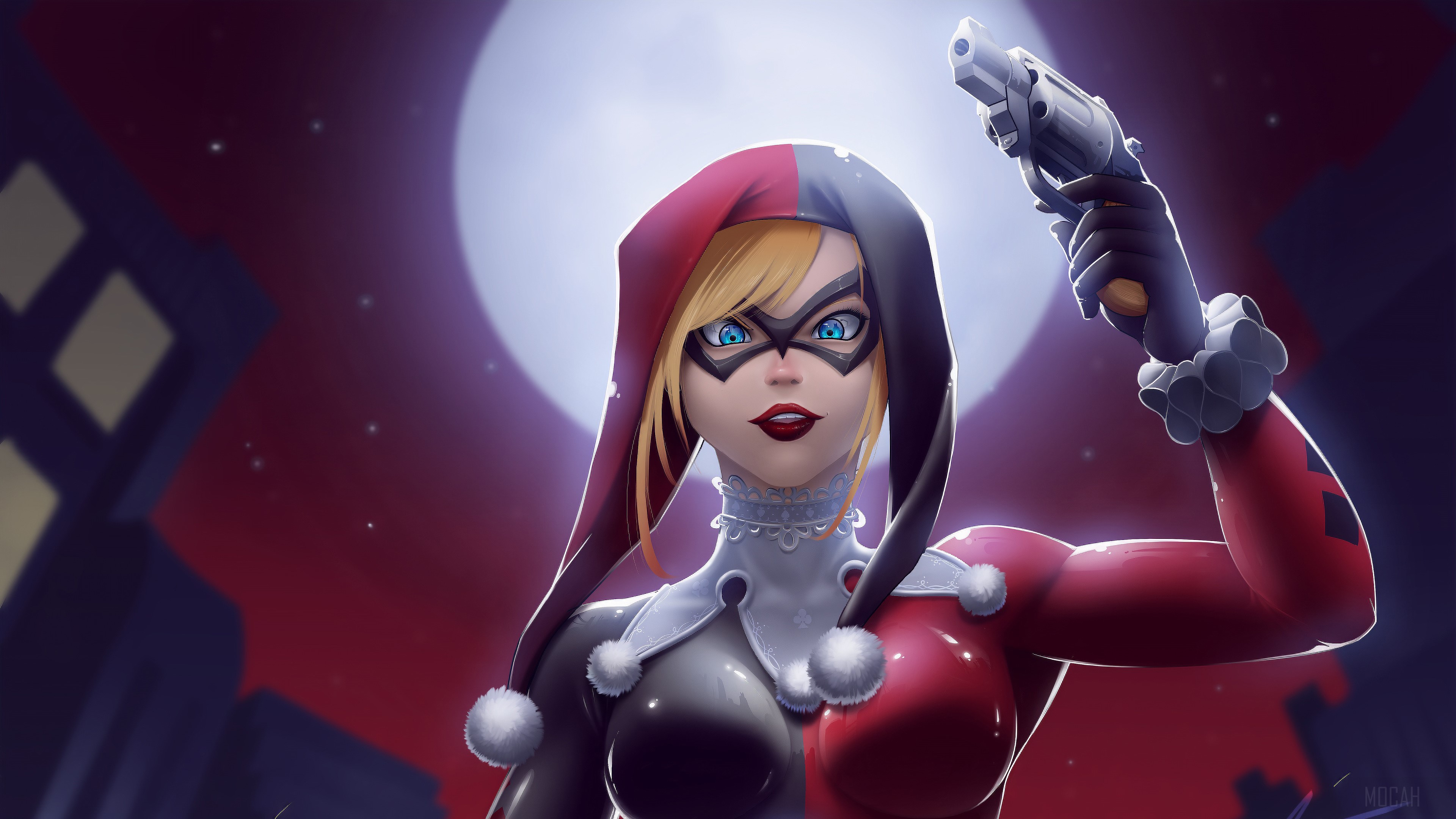 Harley Quinn with a Gun 4K HD Wallpaper