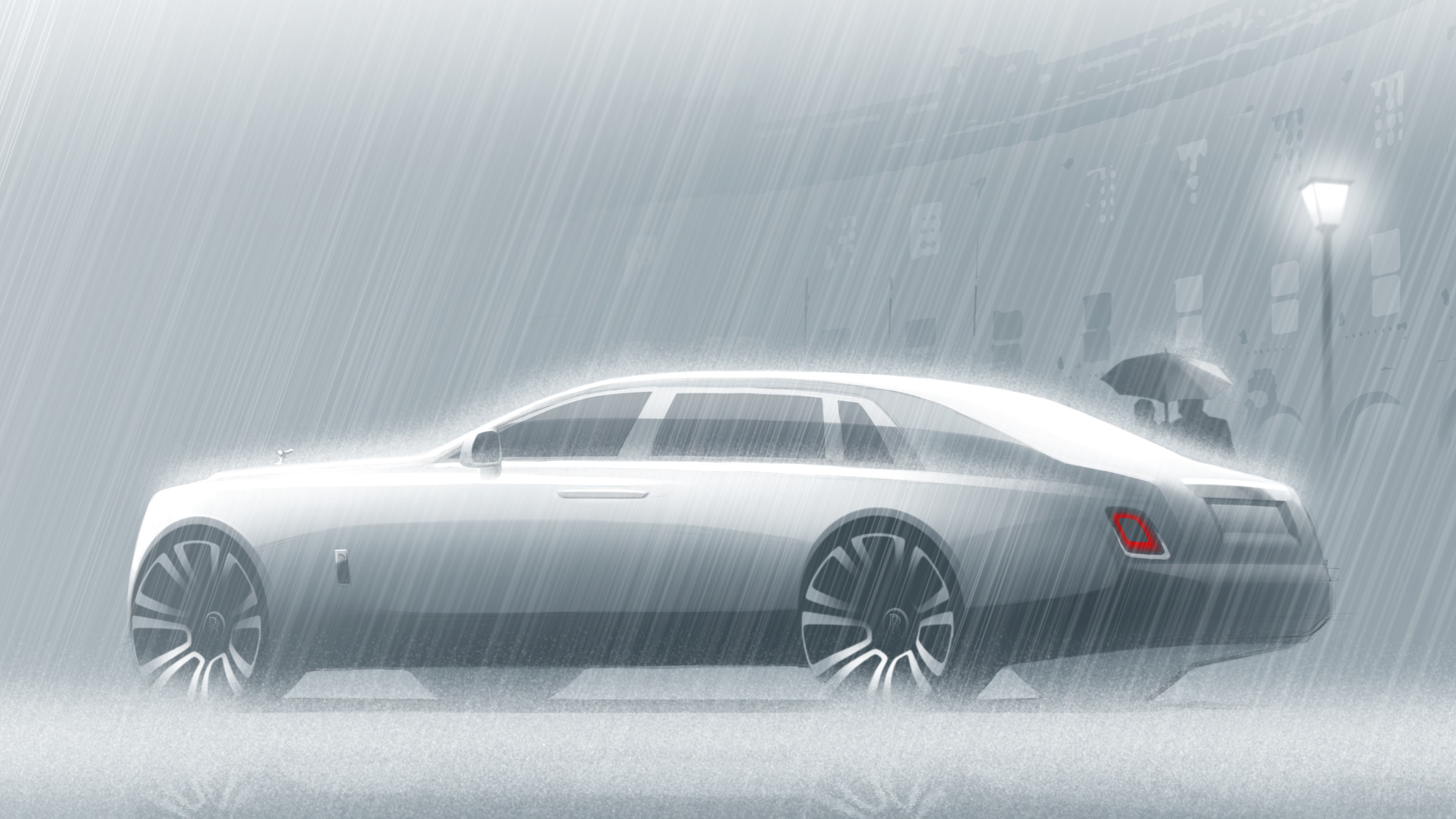 Rolls Royce Concept Car in Rain 4K HD Wallpaper