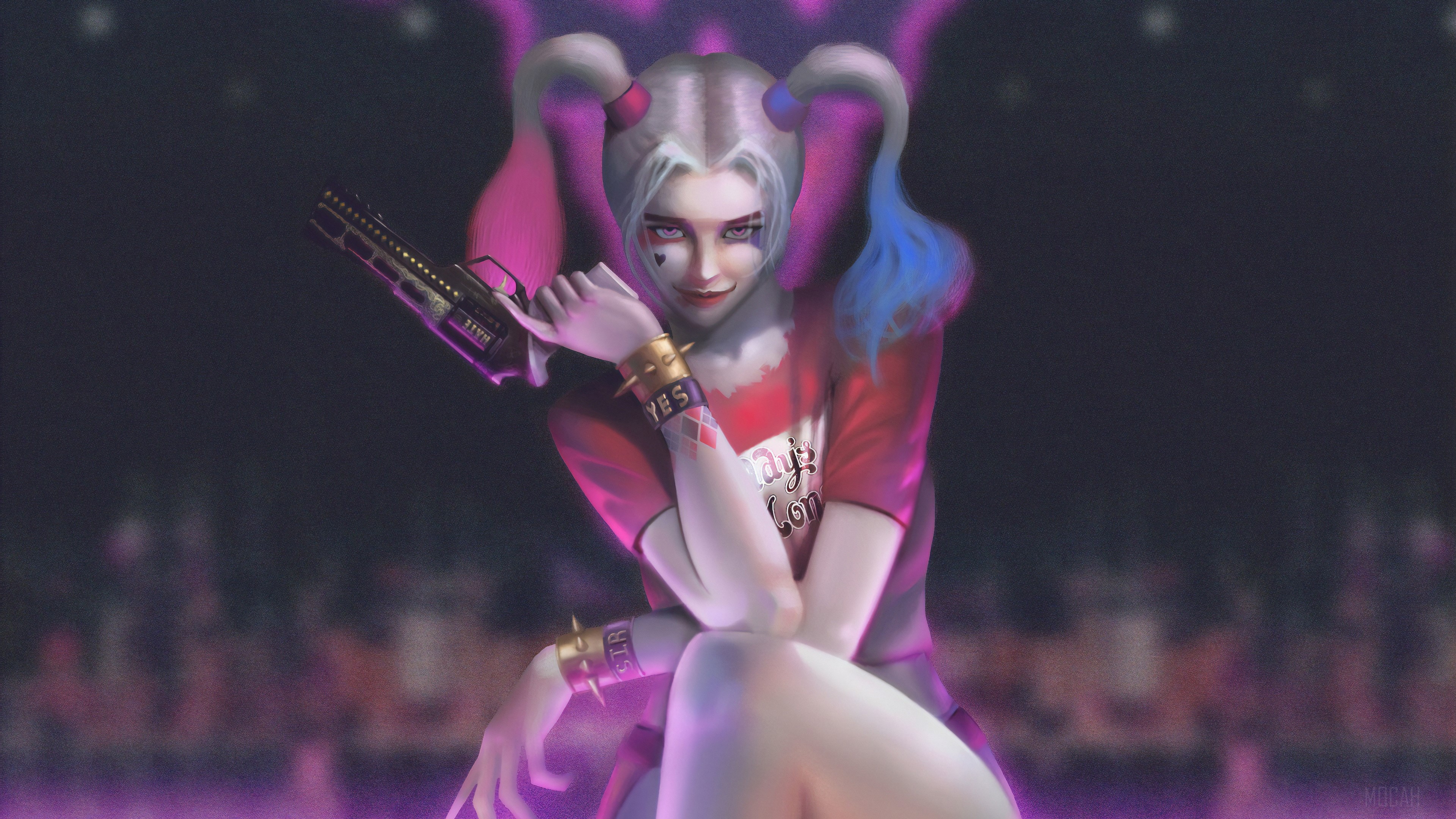 Harley Quinn with Gun 4K HD Wallpaper