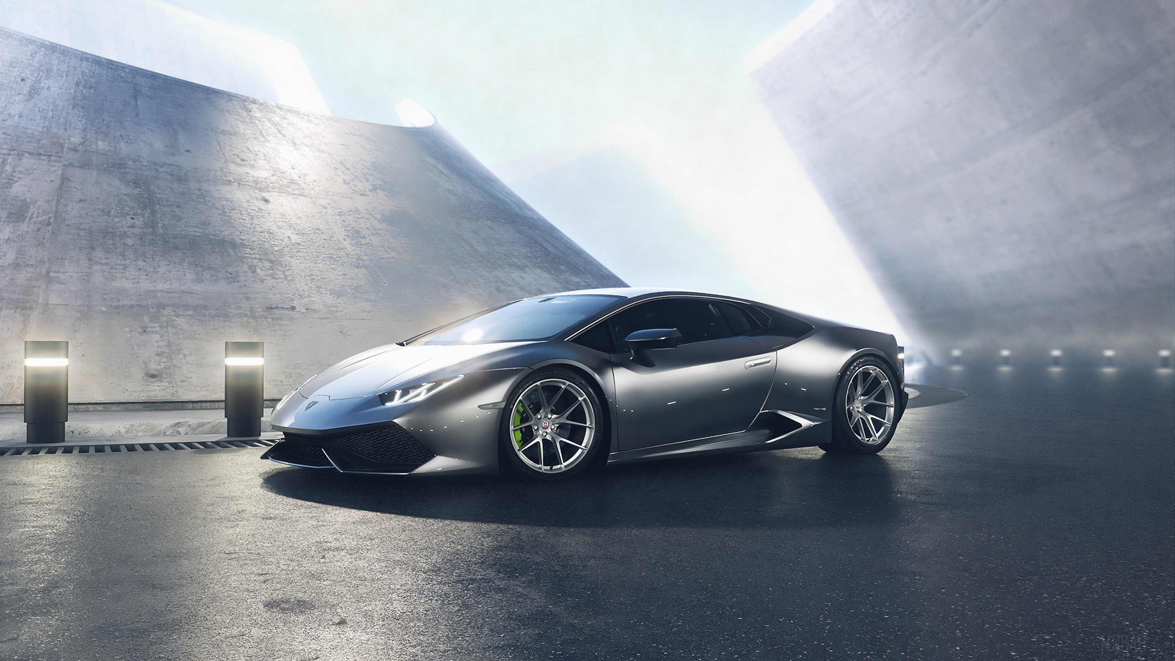 Grey Lamborghini Huracan HD Wallpaper
