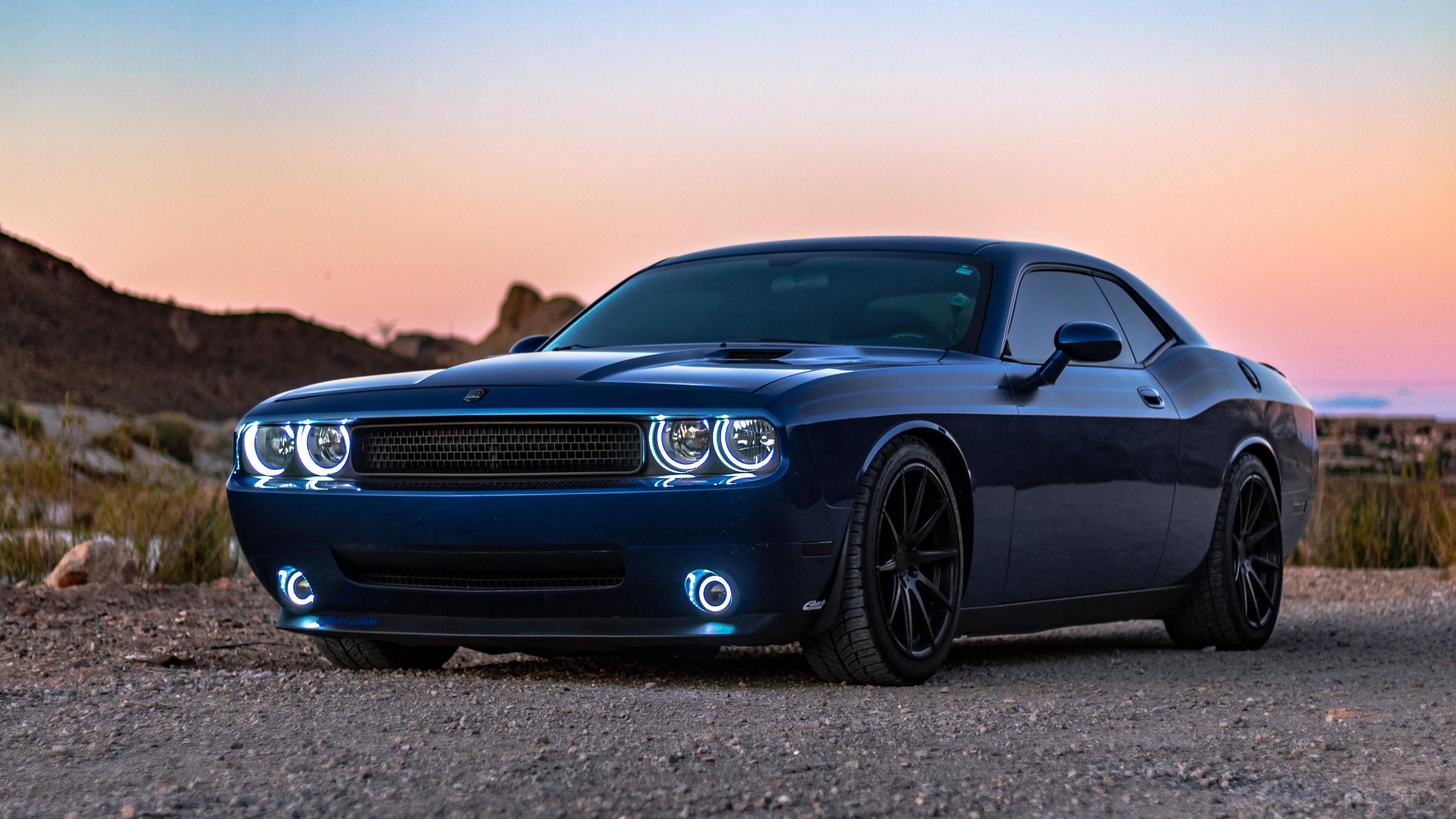 Blue Dodge Challenger HD Wallpaper