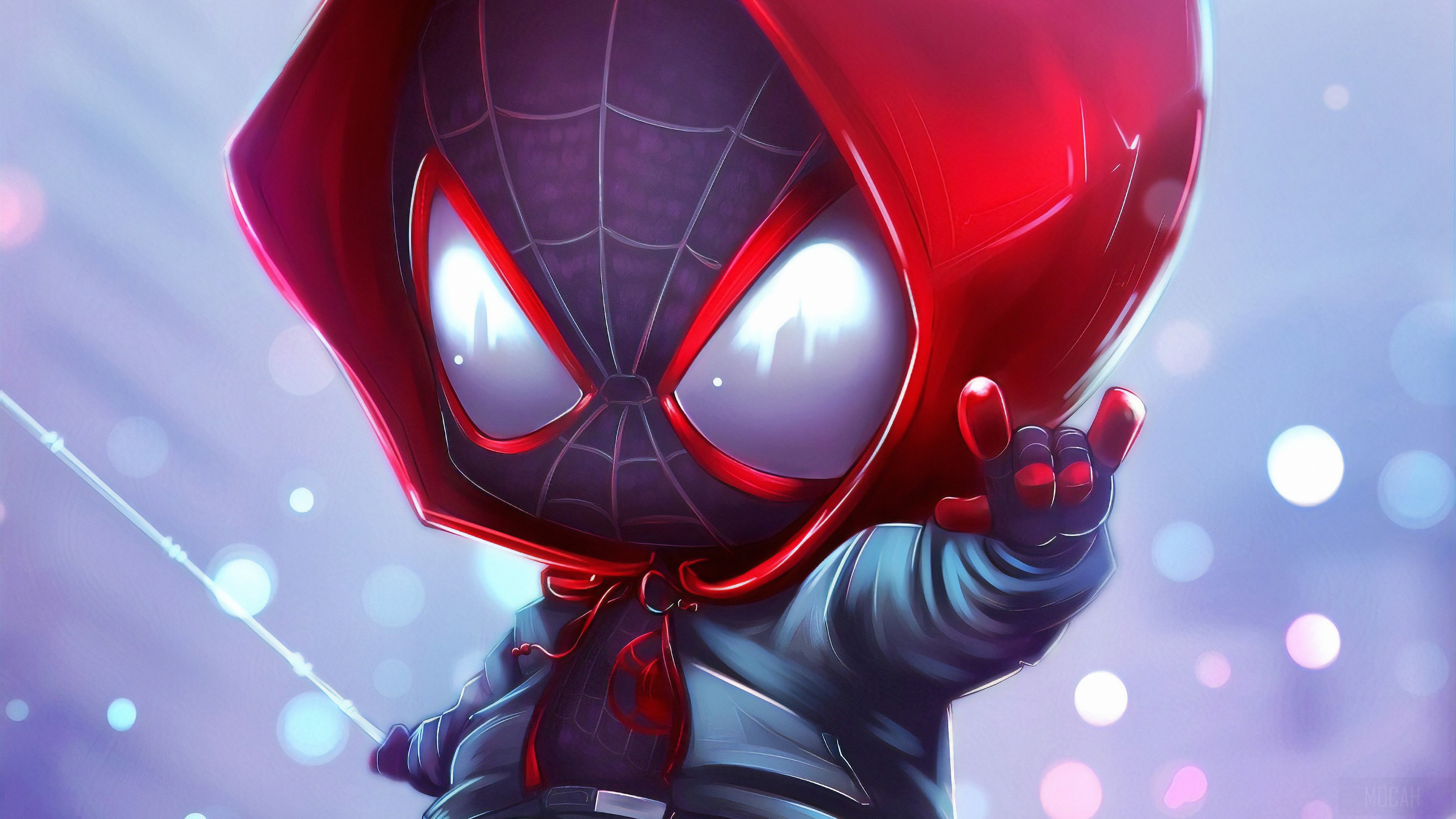 Chibi Miles Morales Spider-Man 4K HD Wallpaper