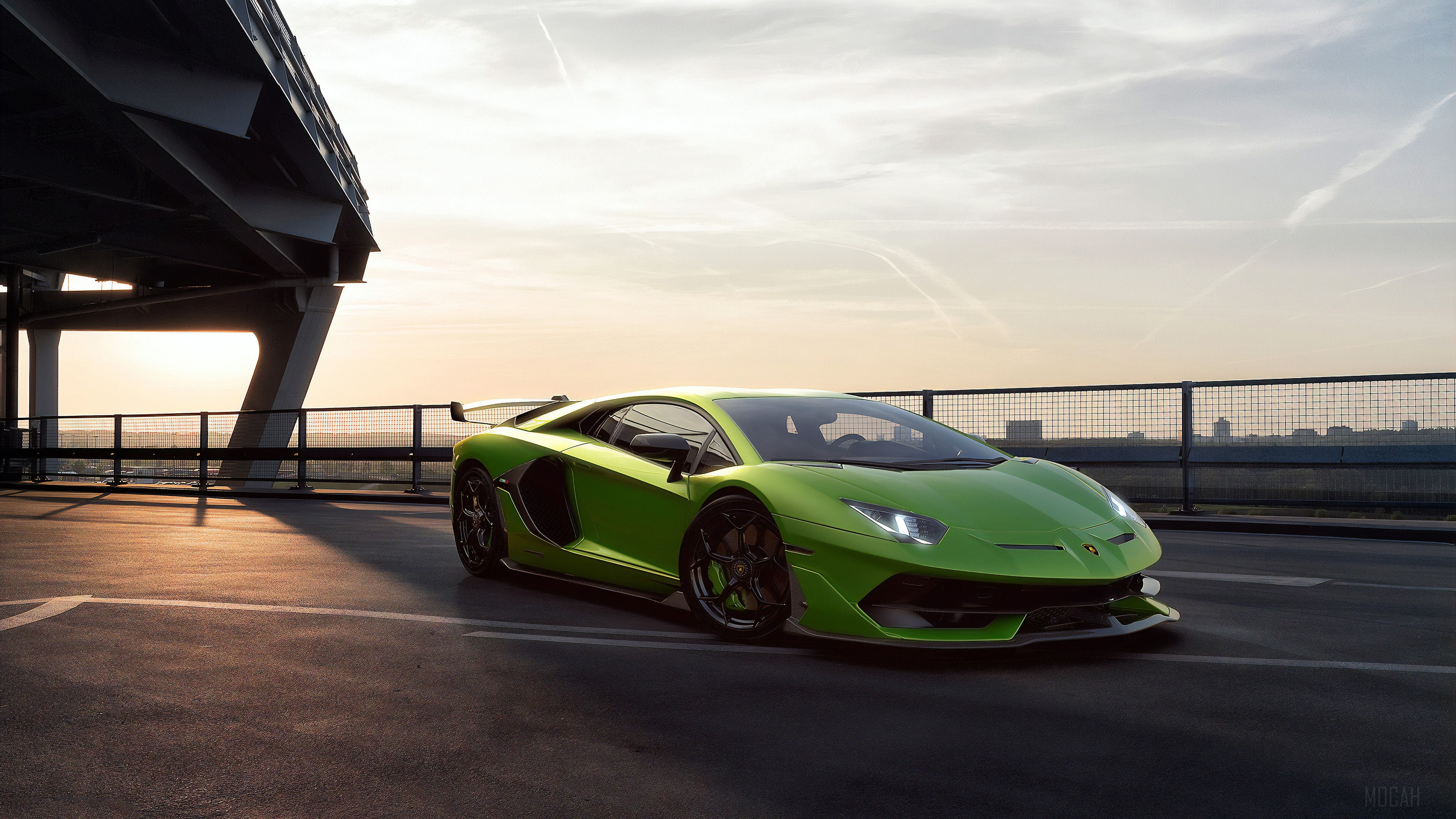 Green Lamborghini Aventador SVJ 4K HD Wallpaper