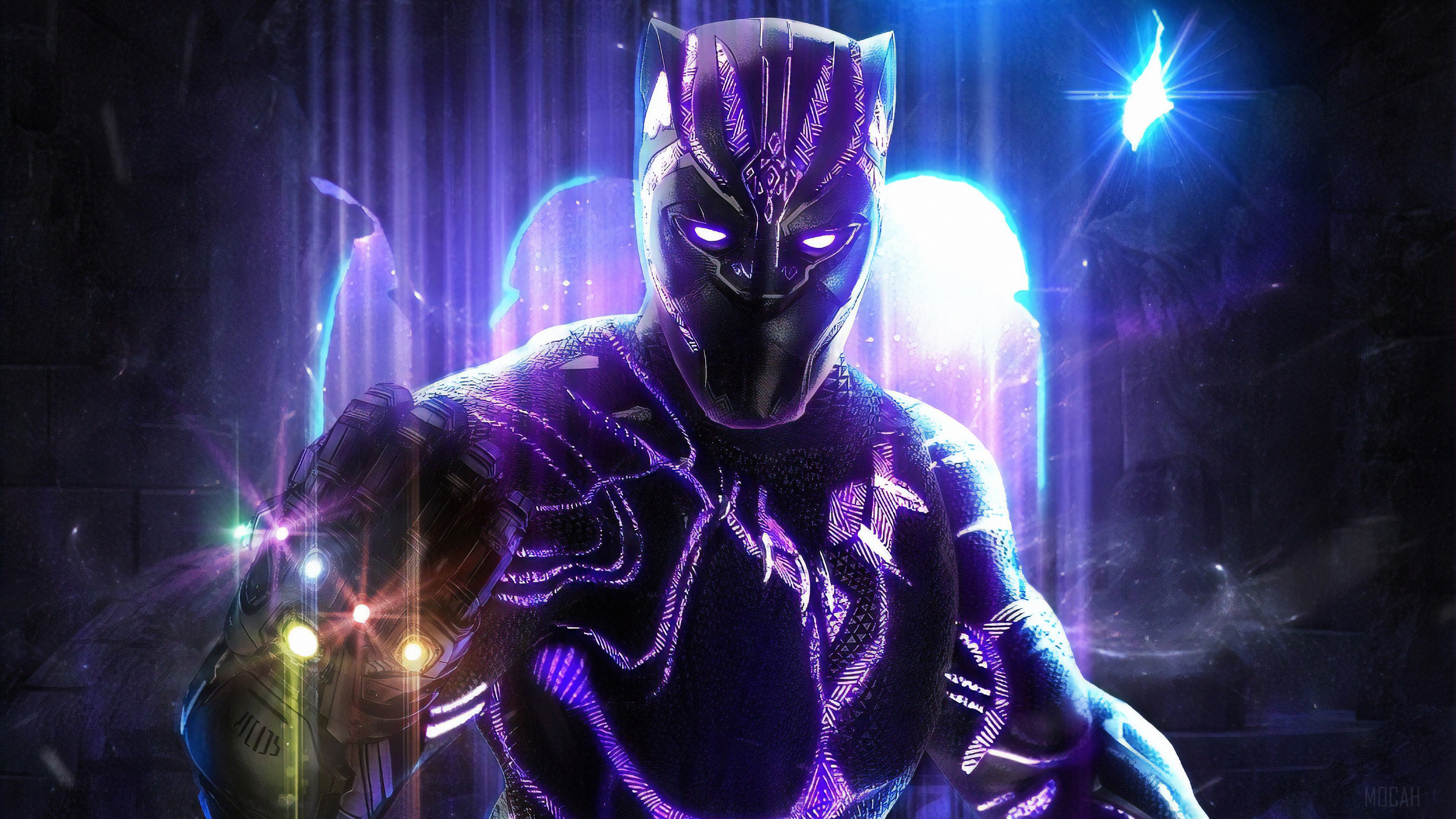 Black Panther With Infinity Gauntlet HD Wallpaper
