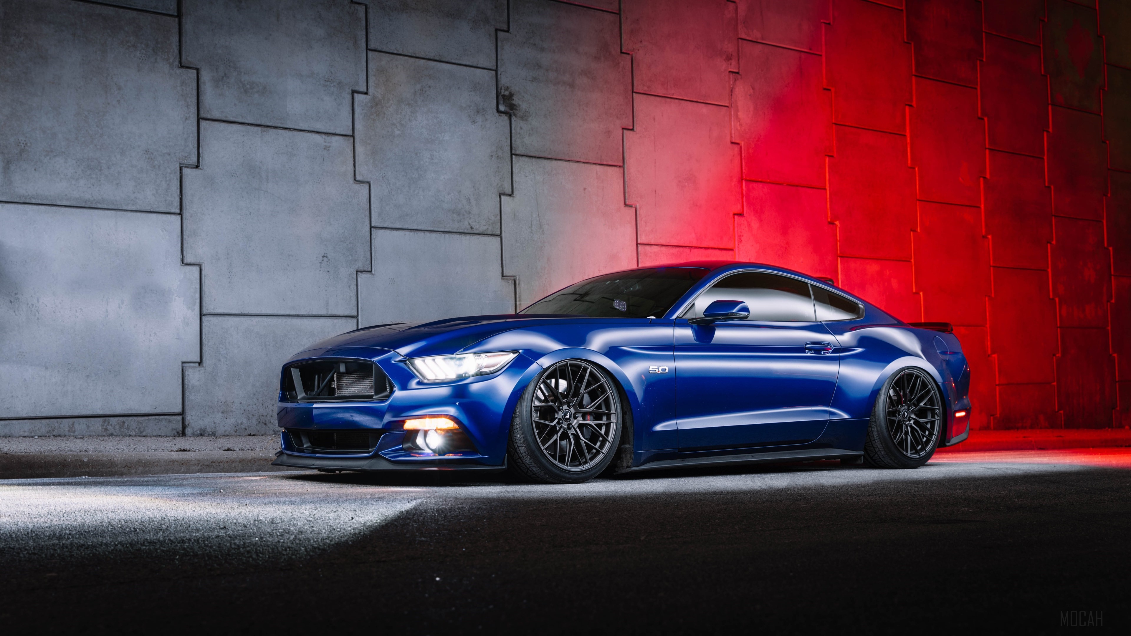 Blue Ford Mustang HD Wallpaper