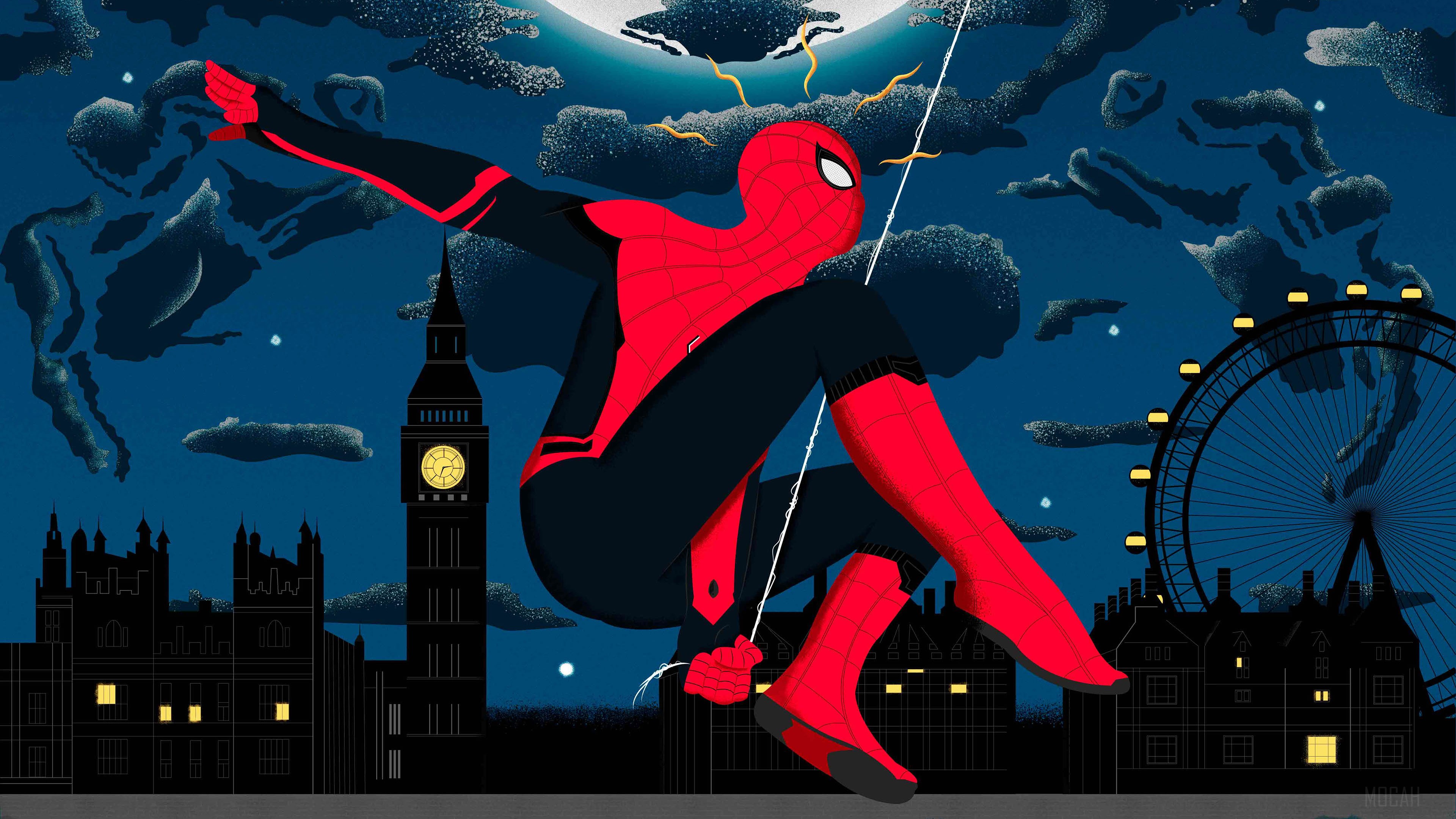 Spider-Man in London 4K Art HD Wallpaper