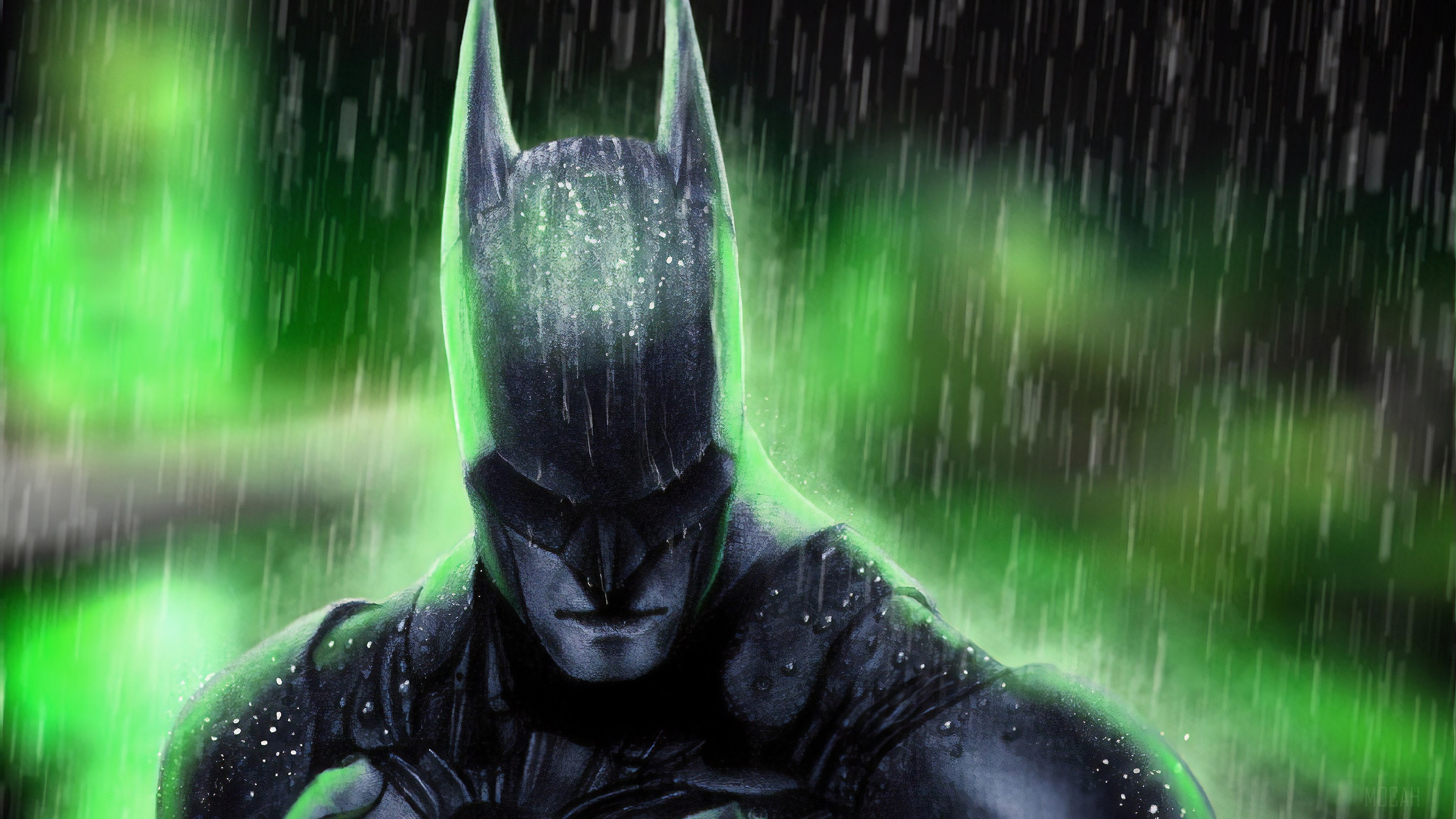 Batman in the rain 4K HD Wallpaper