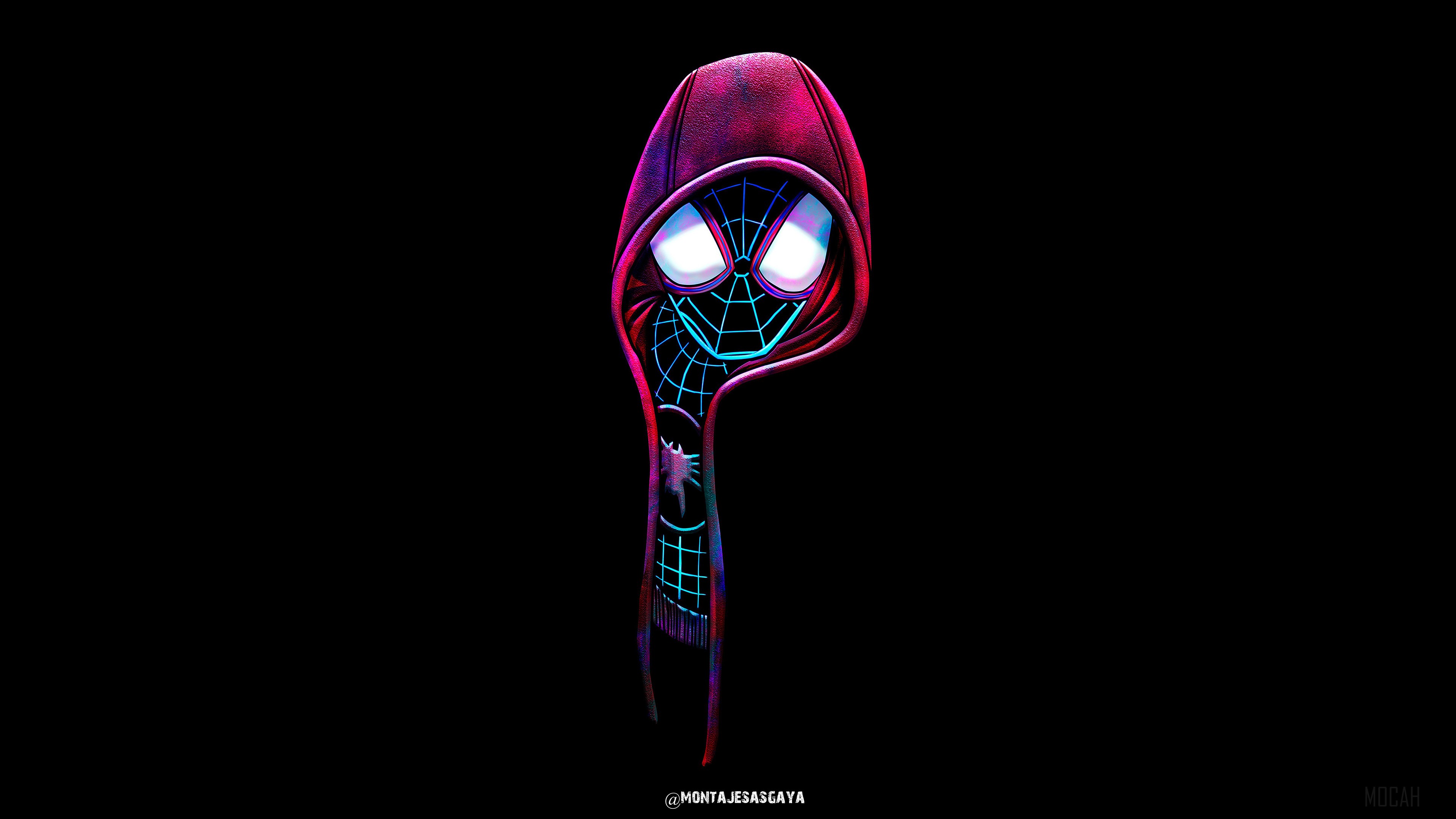 Spiderman with Red Hood 4K HD Wallpaper