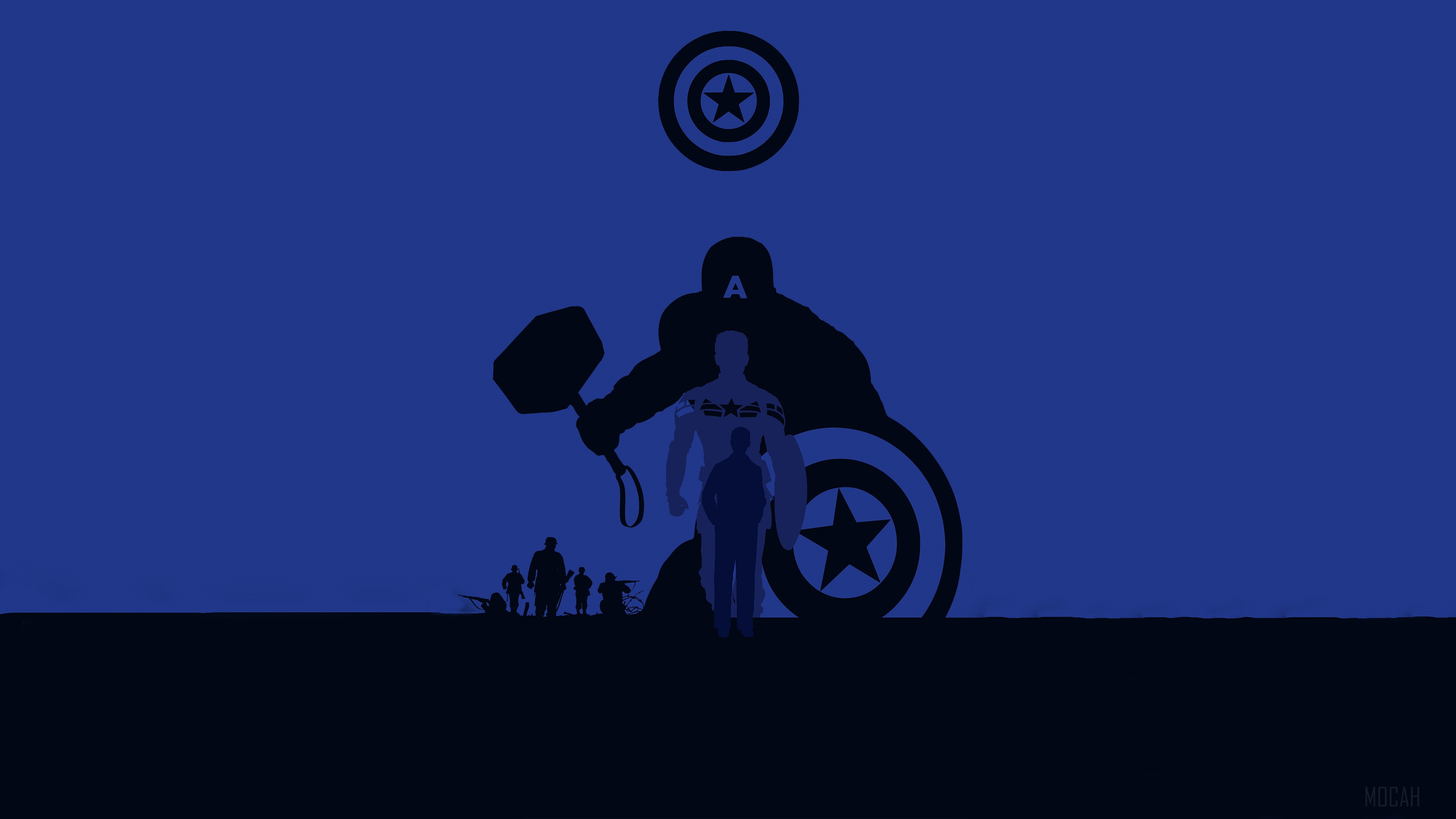 Captain America from Avengers Endgame Minimalism 4K HD Wallpaper