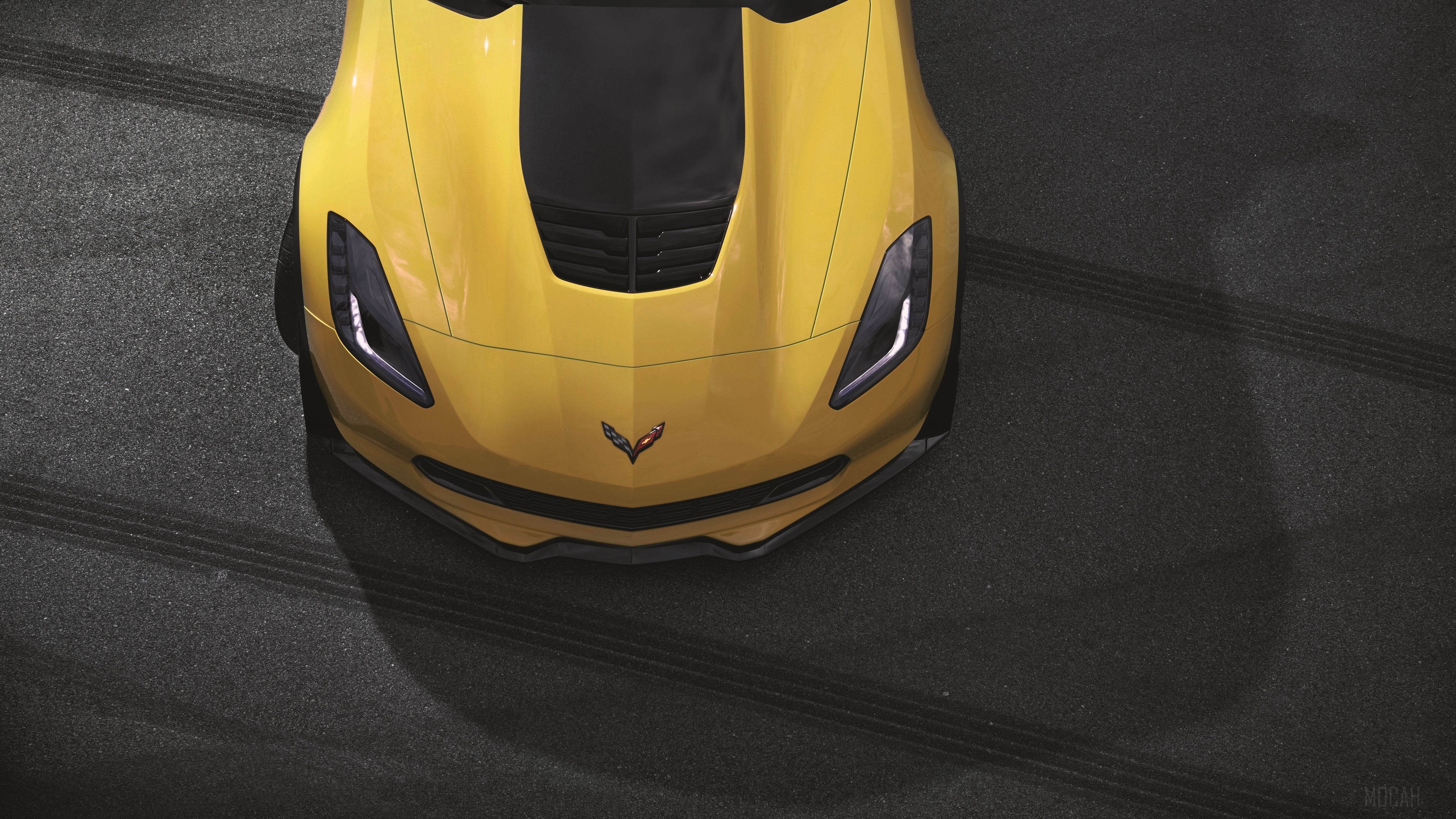 Yellow Chevrolet Corvette ZR7 4K HD Wallpaper