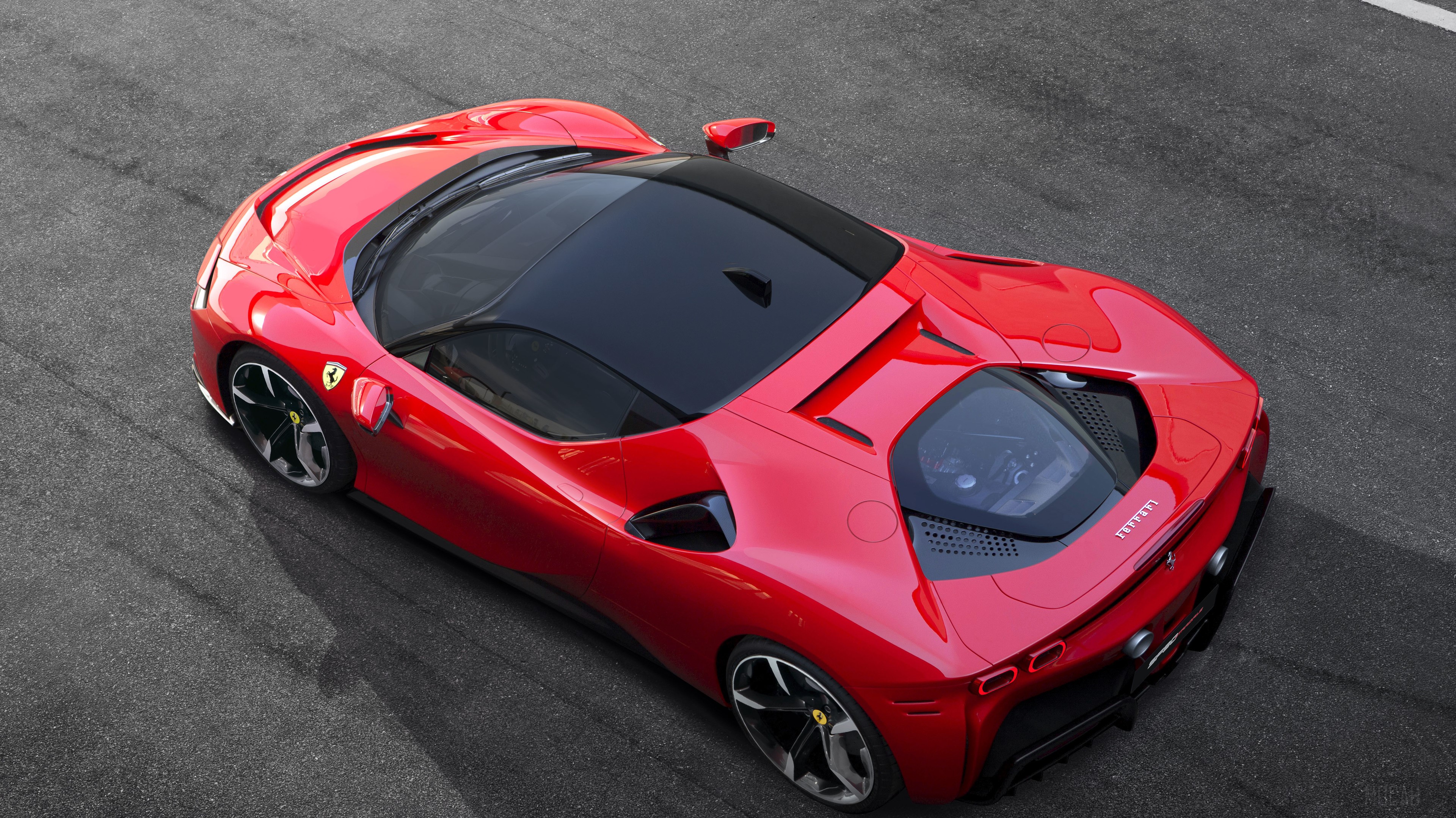 Ferrari SF90 Stradale Assetto Fiorano 2019 Upper View HD Wallpaper