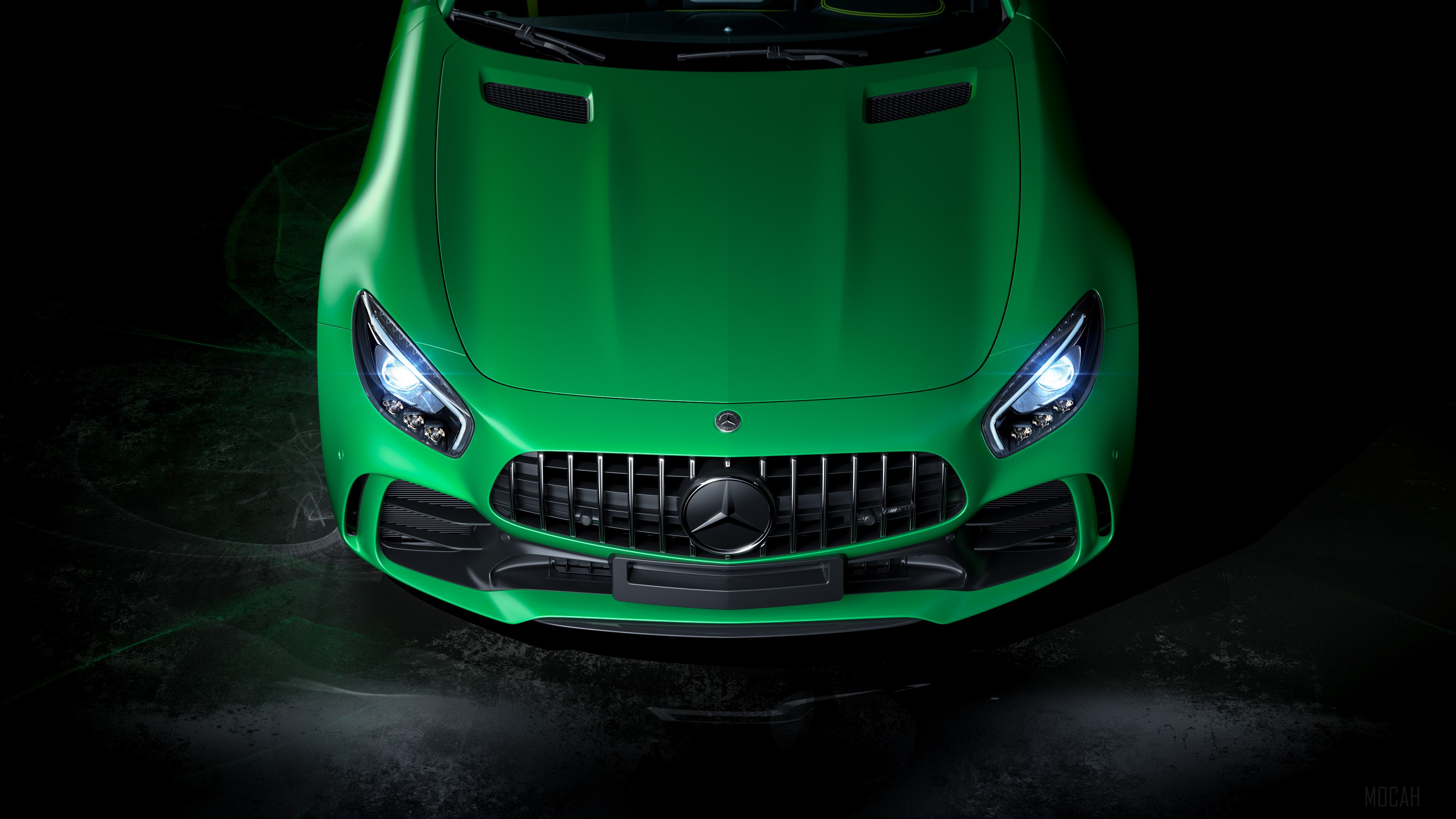Green Mercedes-Benz AMG GT R Front 4K HD Wallpaper