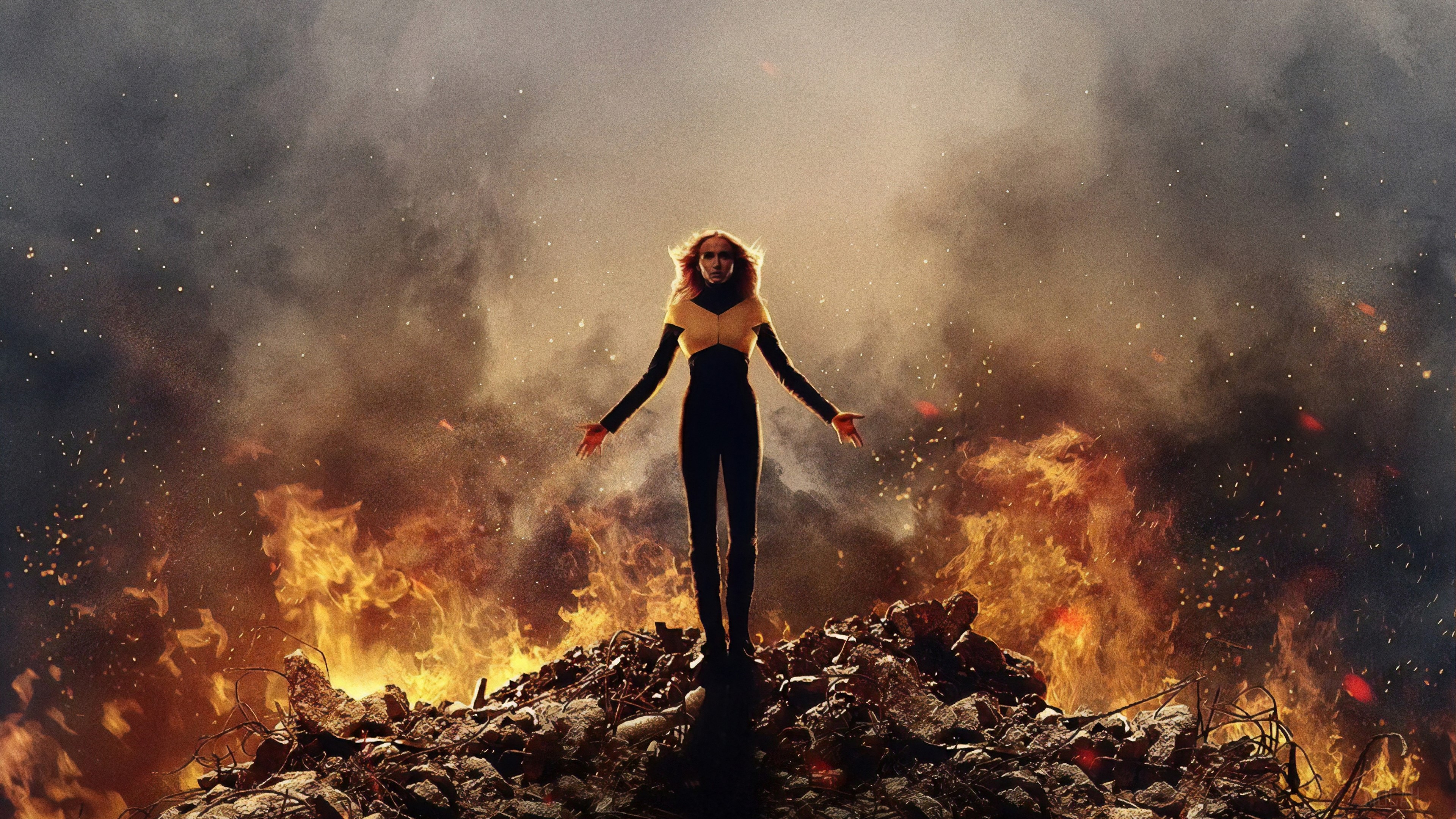 Jean Grey from X-Men in Dark Phoenix 4K HD Wallpaper