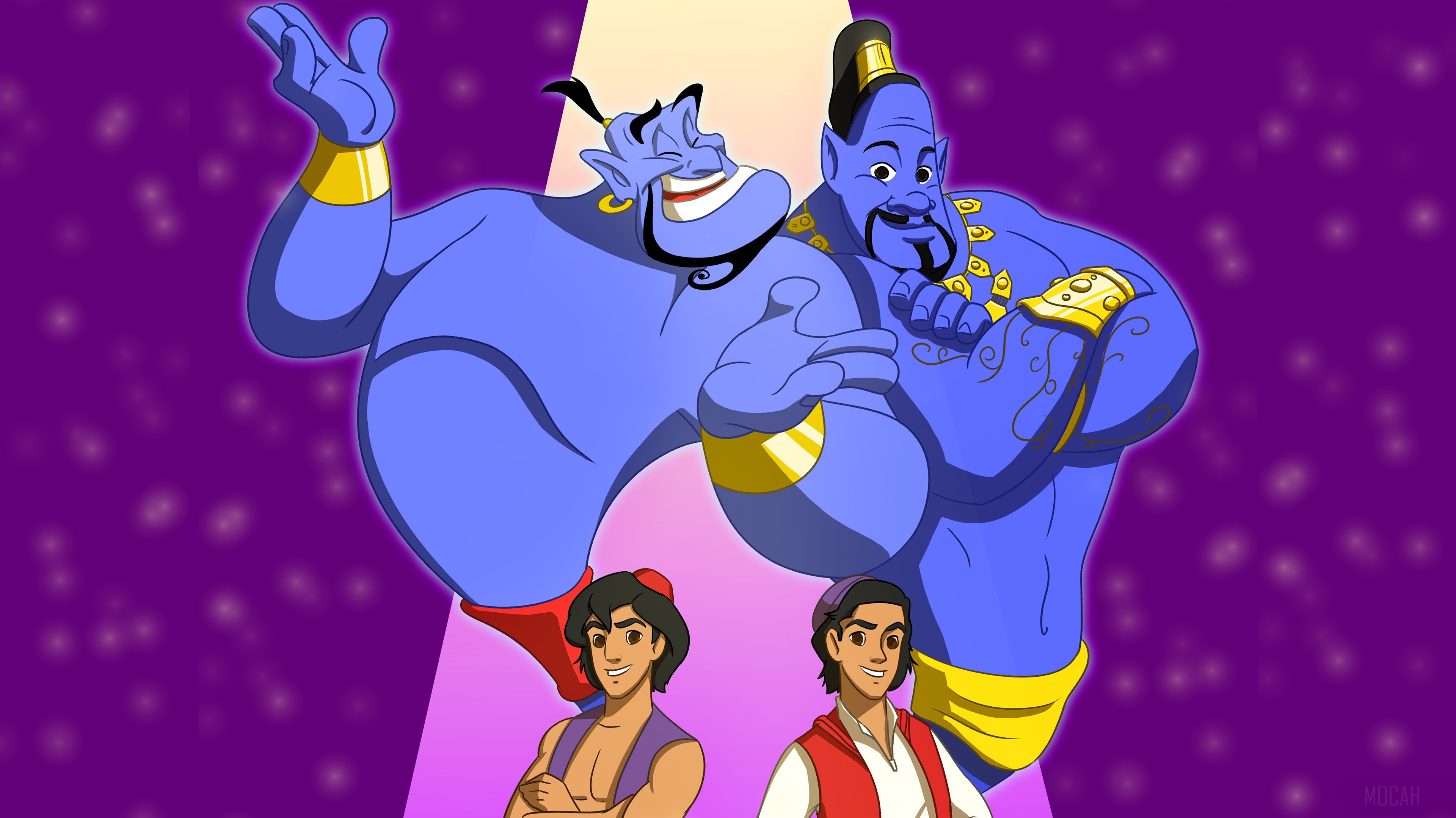 Aladdin and two Genies HD Wallpaper
