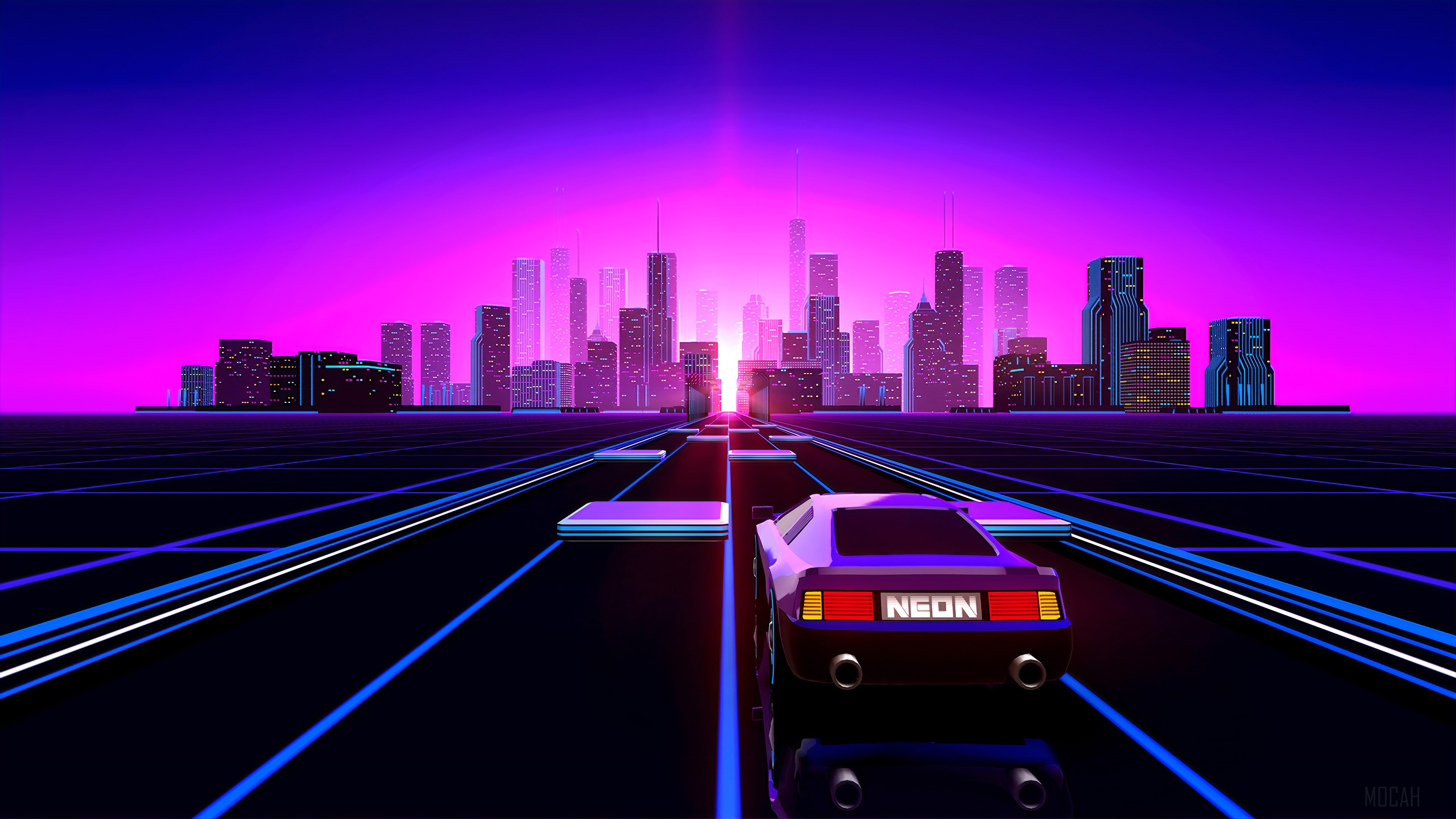 Retrowave City 4K HD Wallpaper