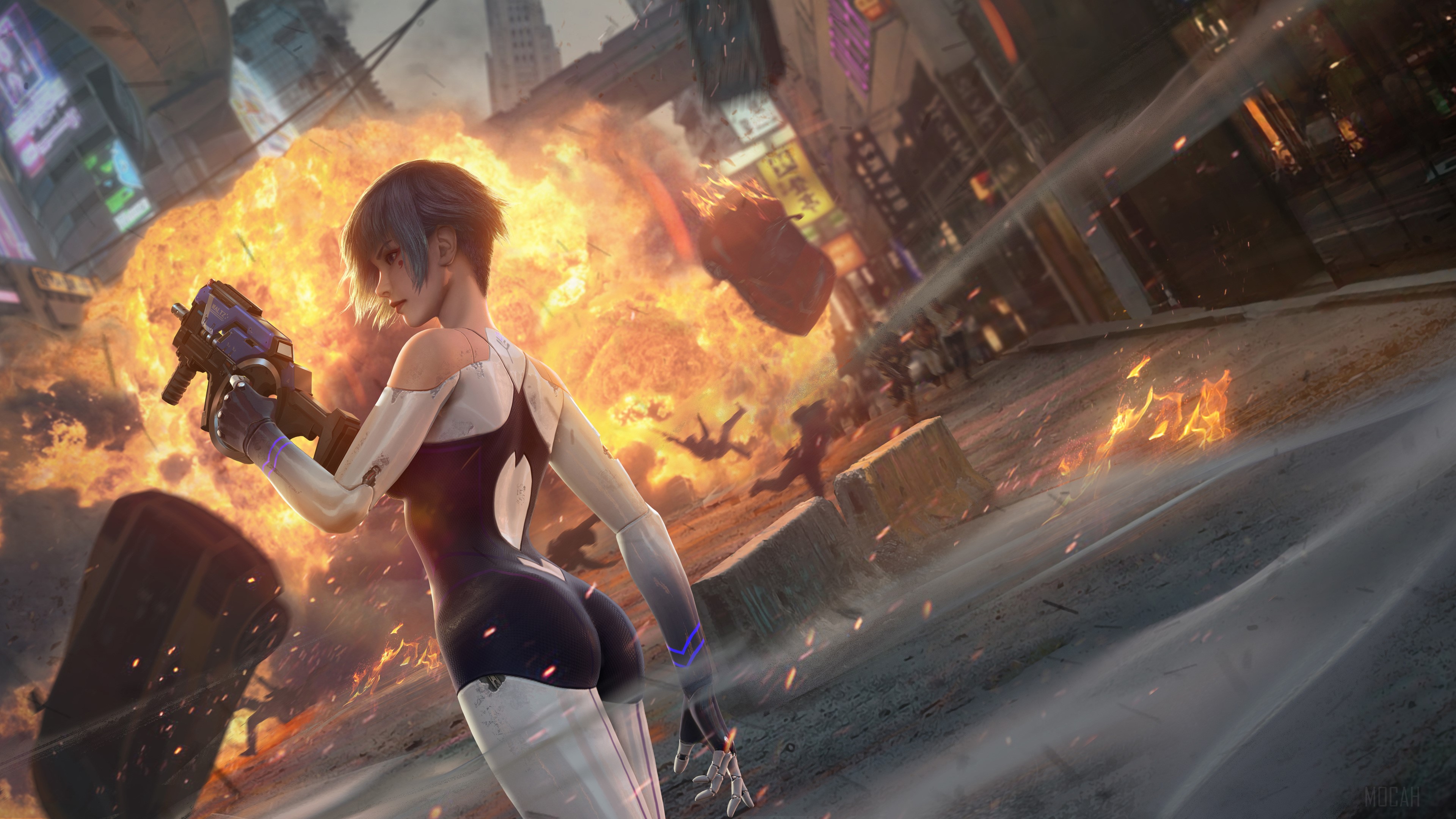 Cyber Hunter Girl HD Wallpaper