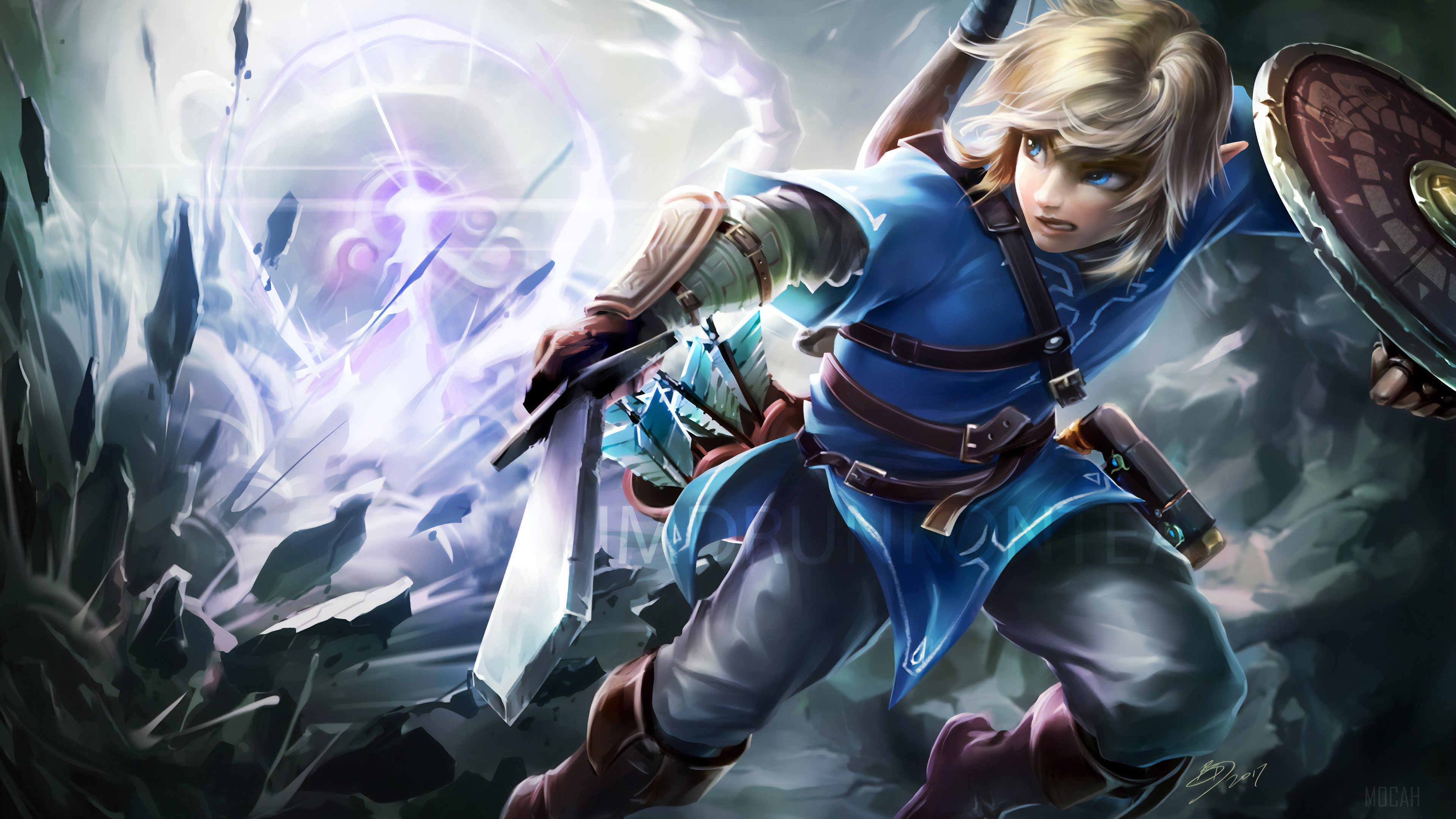 Link from The Legend of Zelda Breath of Wild 4K HD Wallpaper