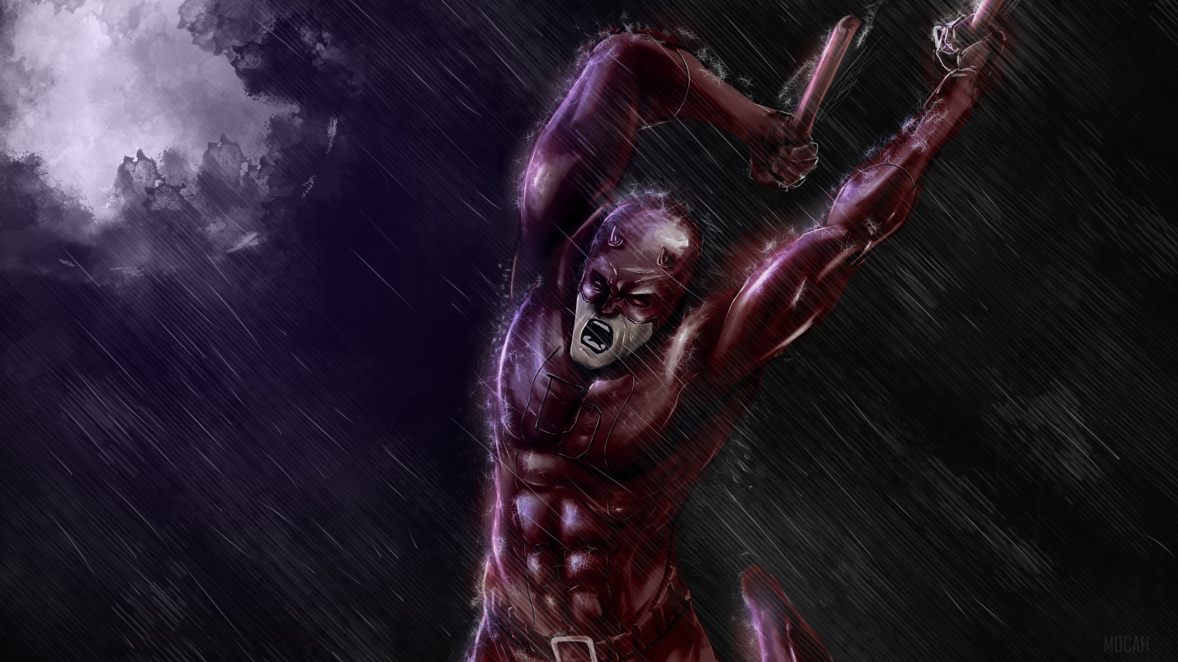 Daredevil in the Rain 4K HD Wallpaper