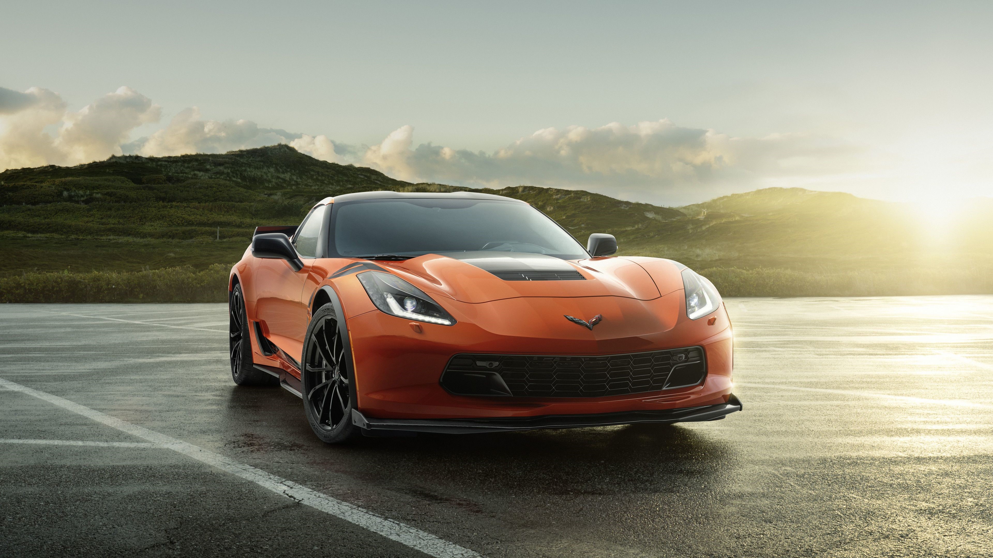 Orange Chevrolet Corvette Z06 4K HD Wallpaper