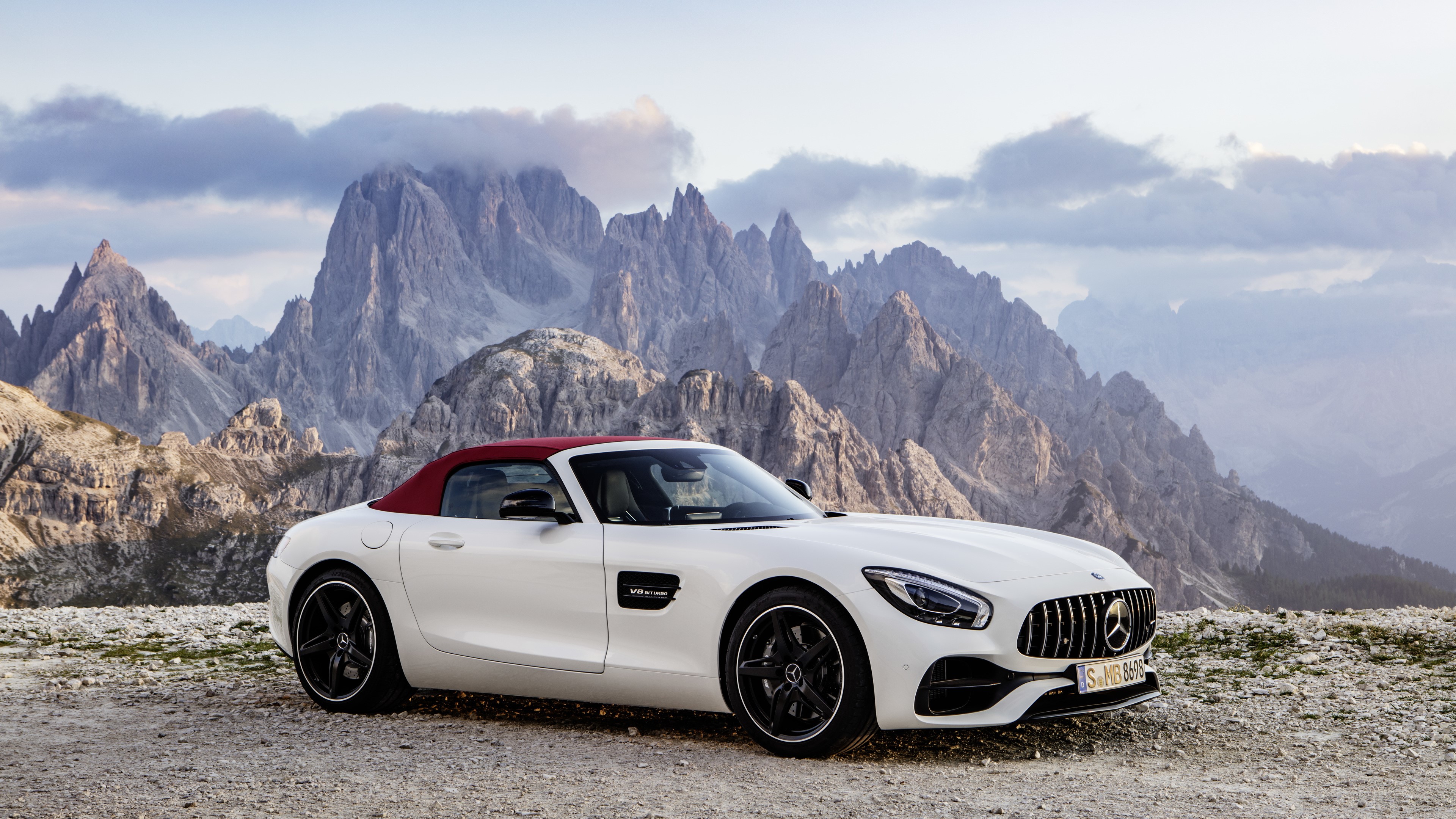 White Mercedes-Benz Convertible 4K HD Wallpaper