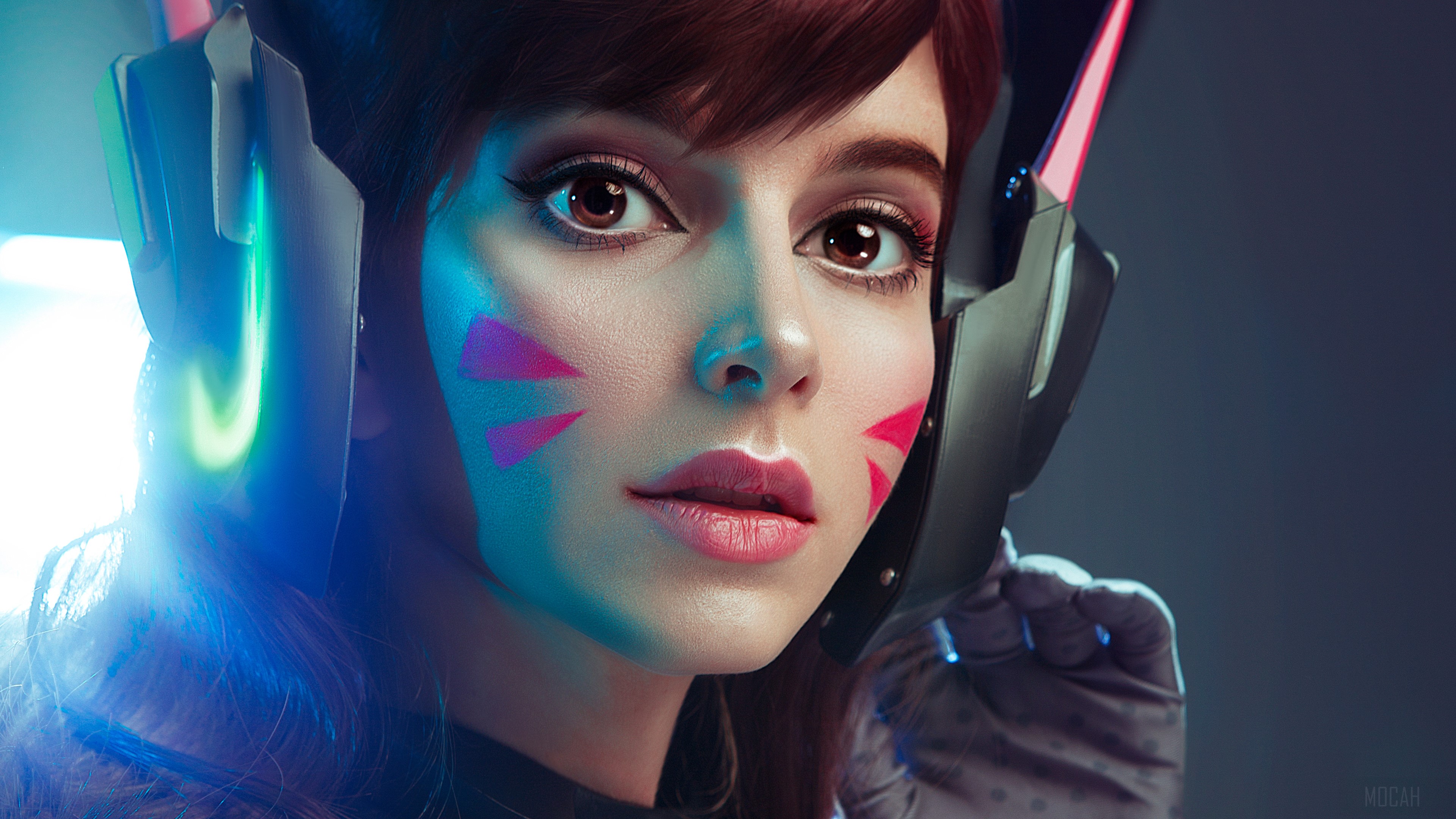 D.Va from Overwatch Cosplay 4K HD Wallpaper