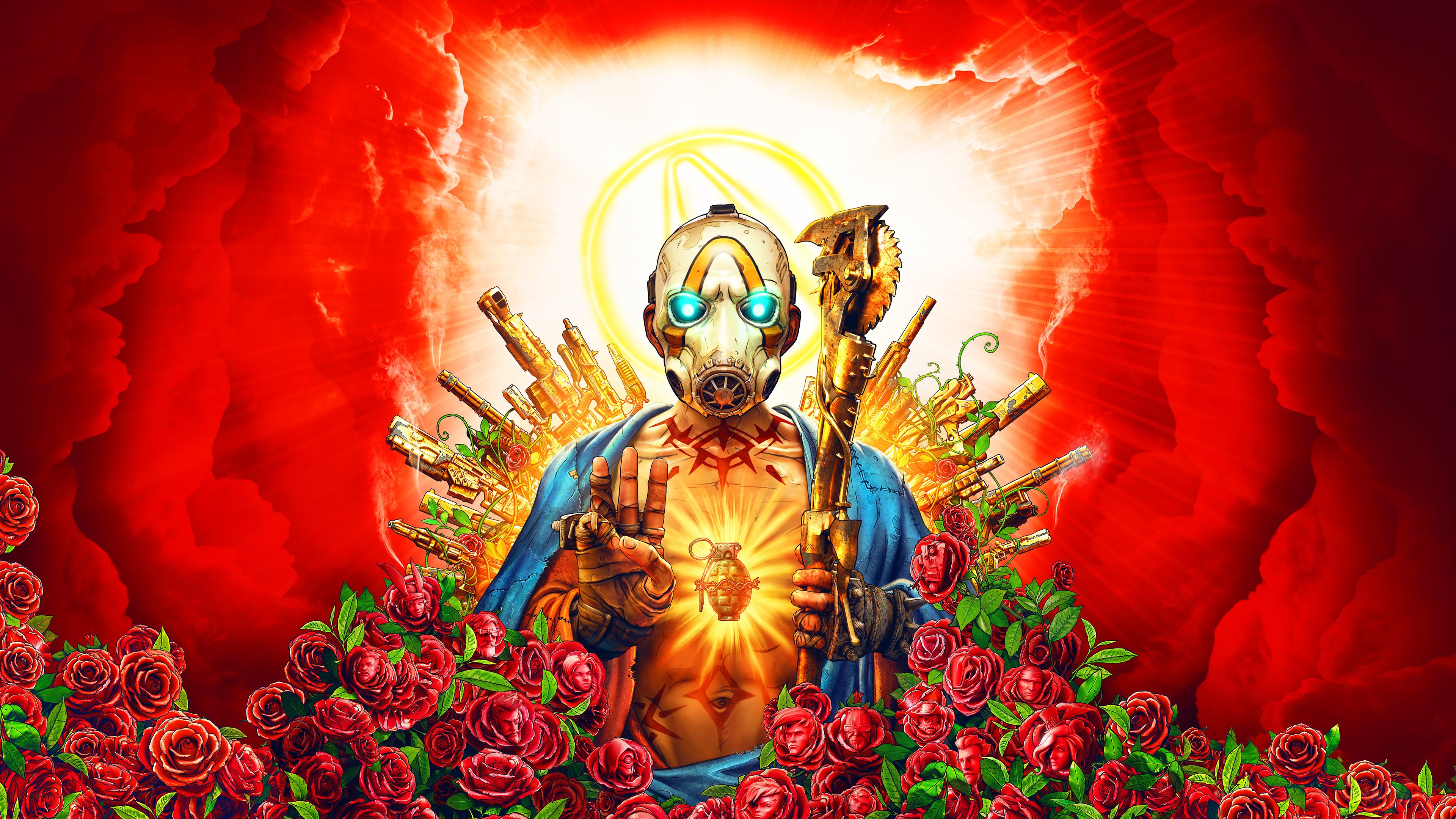 Borderlands 3 Psycho with Guns and Roses 4K HD Wallpaper