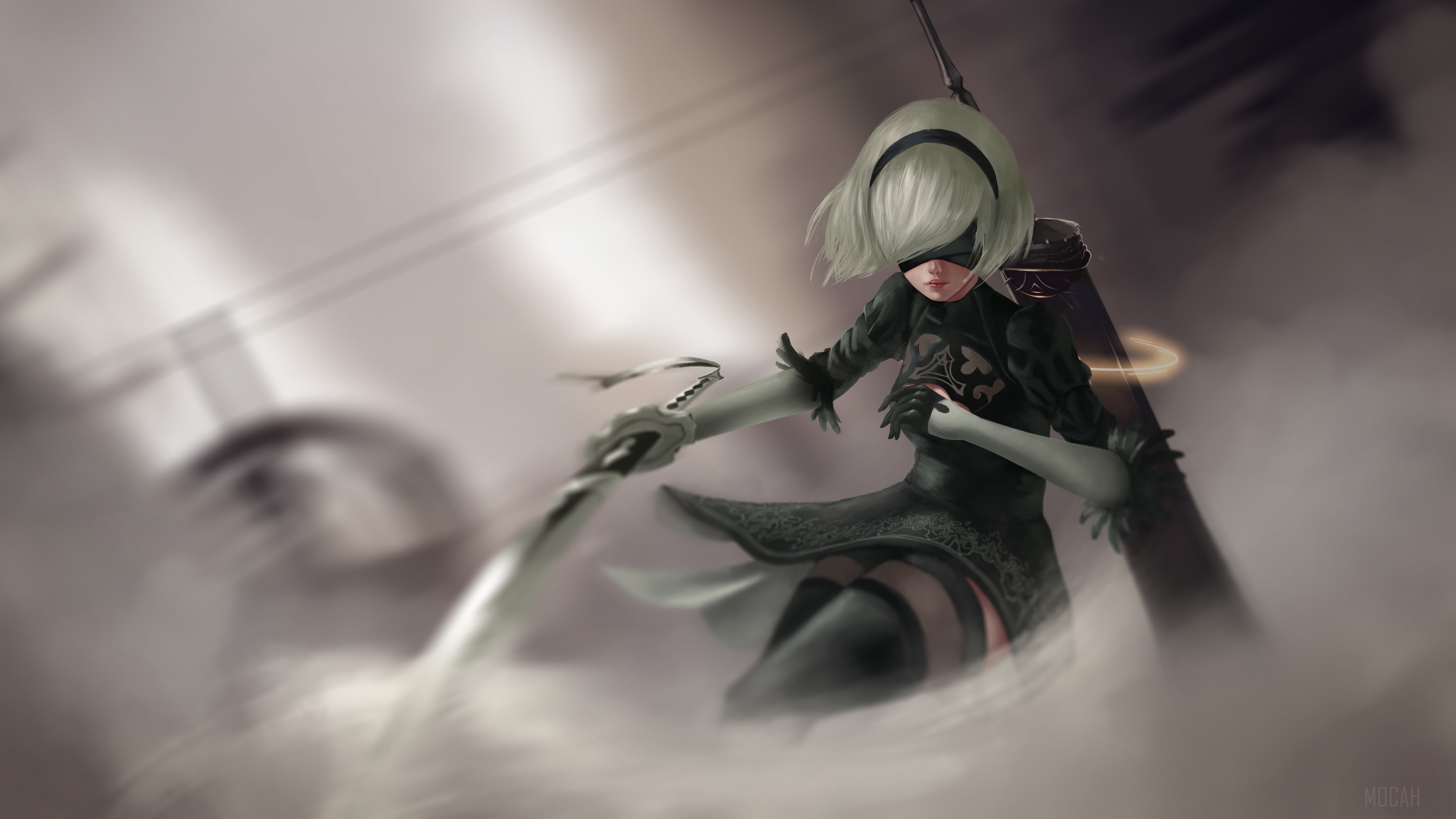 2B from NieR: Automata in 4K HD Wallpaper