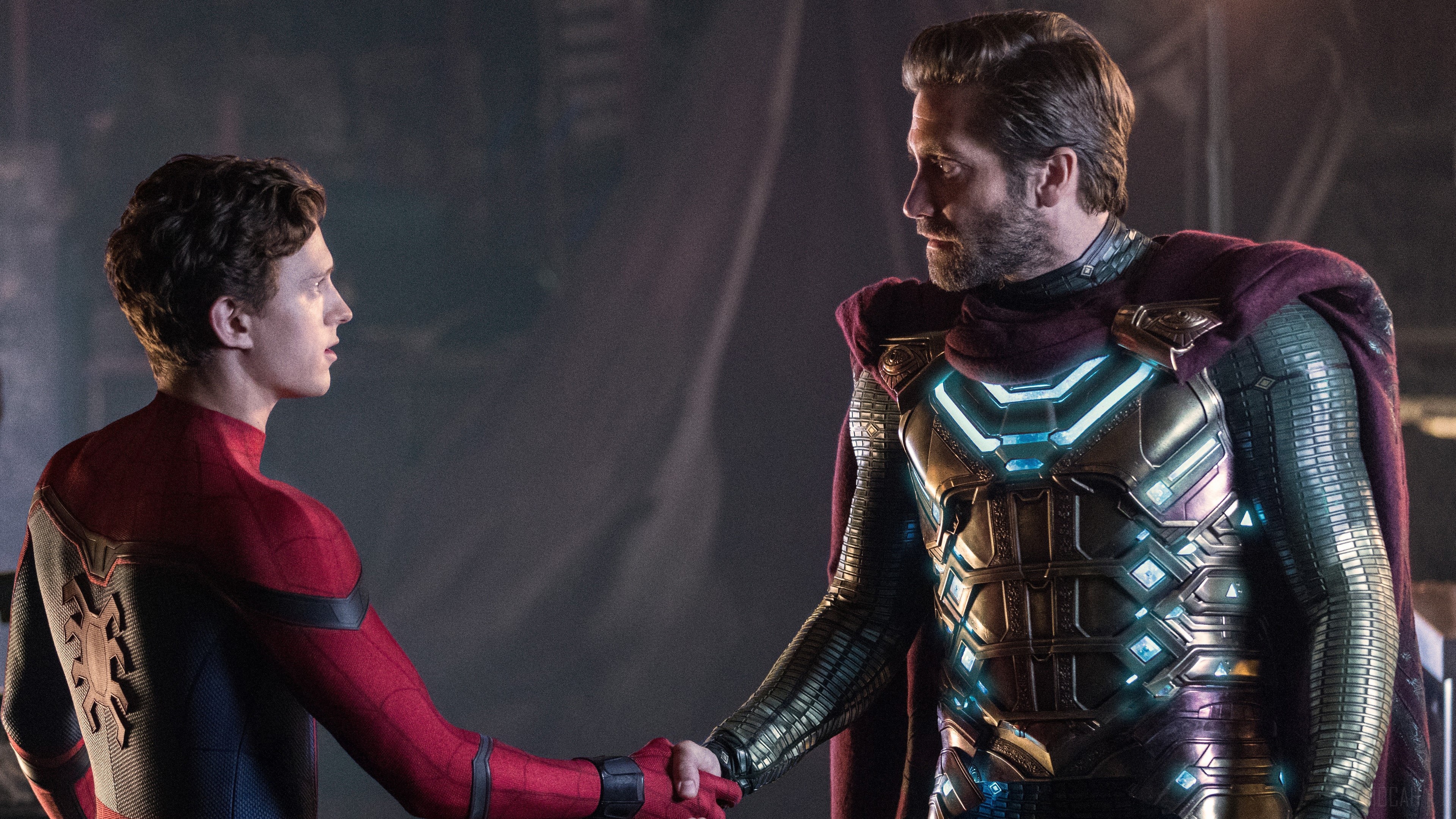 Spider-Man and Mysterio from Spider-Man: Far From Home 4K HD Wallpaper