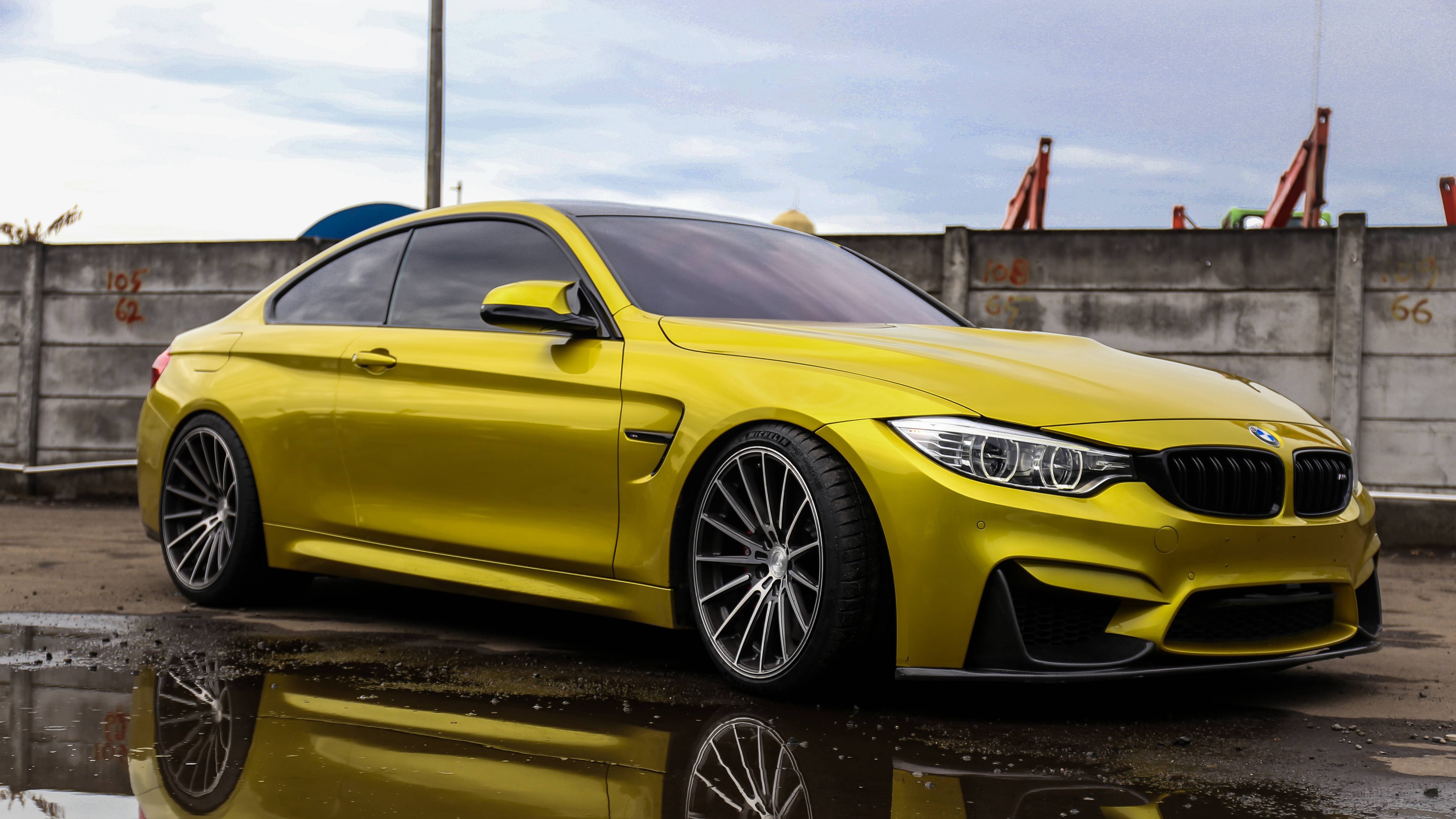 Yellow BMW M Performance Coupe 4K HD Wallpaper
