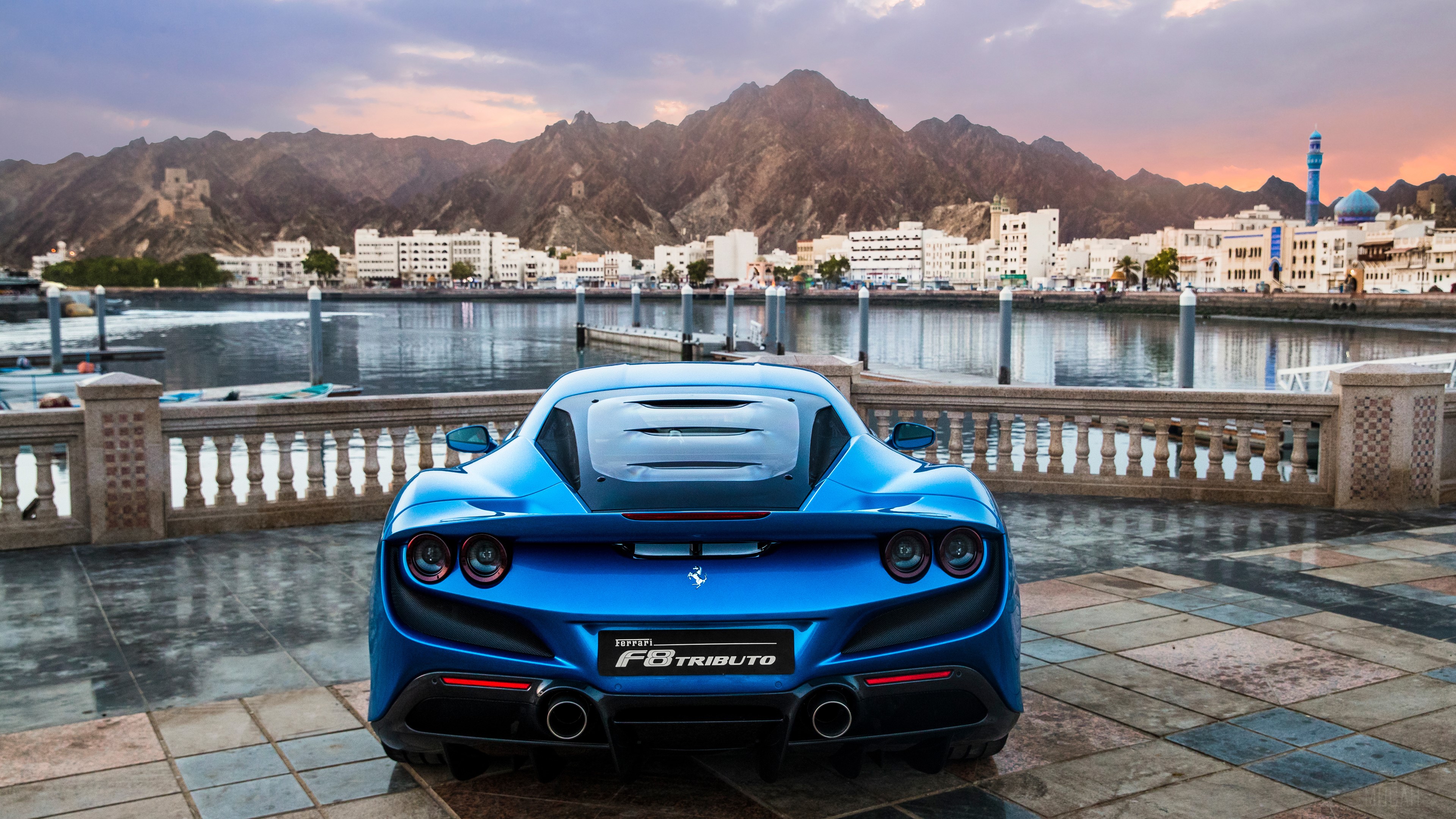 Blue Ferrari F8 Tributo 2018 HD Wallpaper