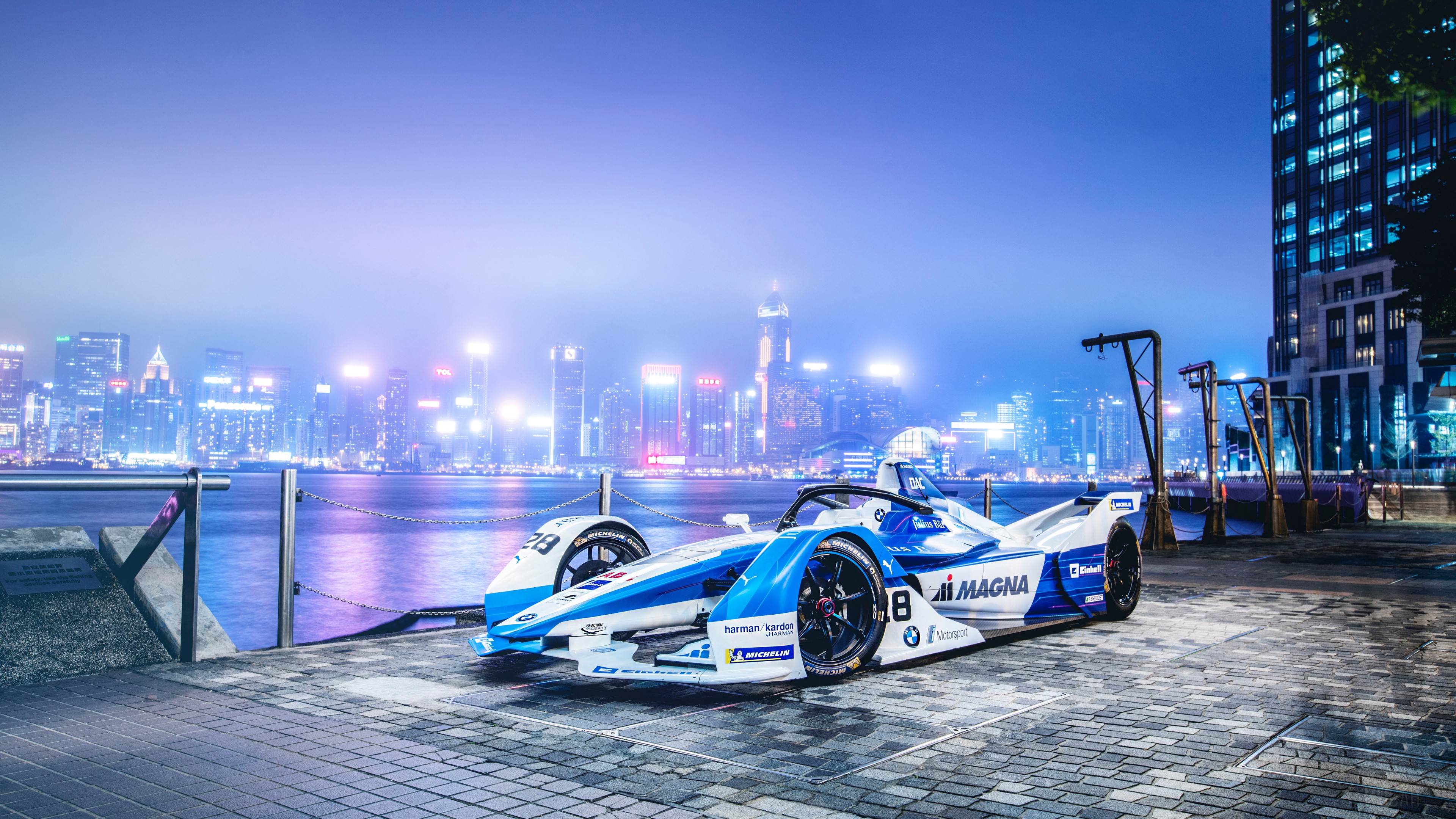 BMW Formula E Race Car in Hong Kong 4K HD Wallpaper