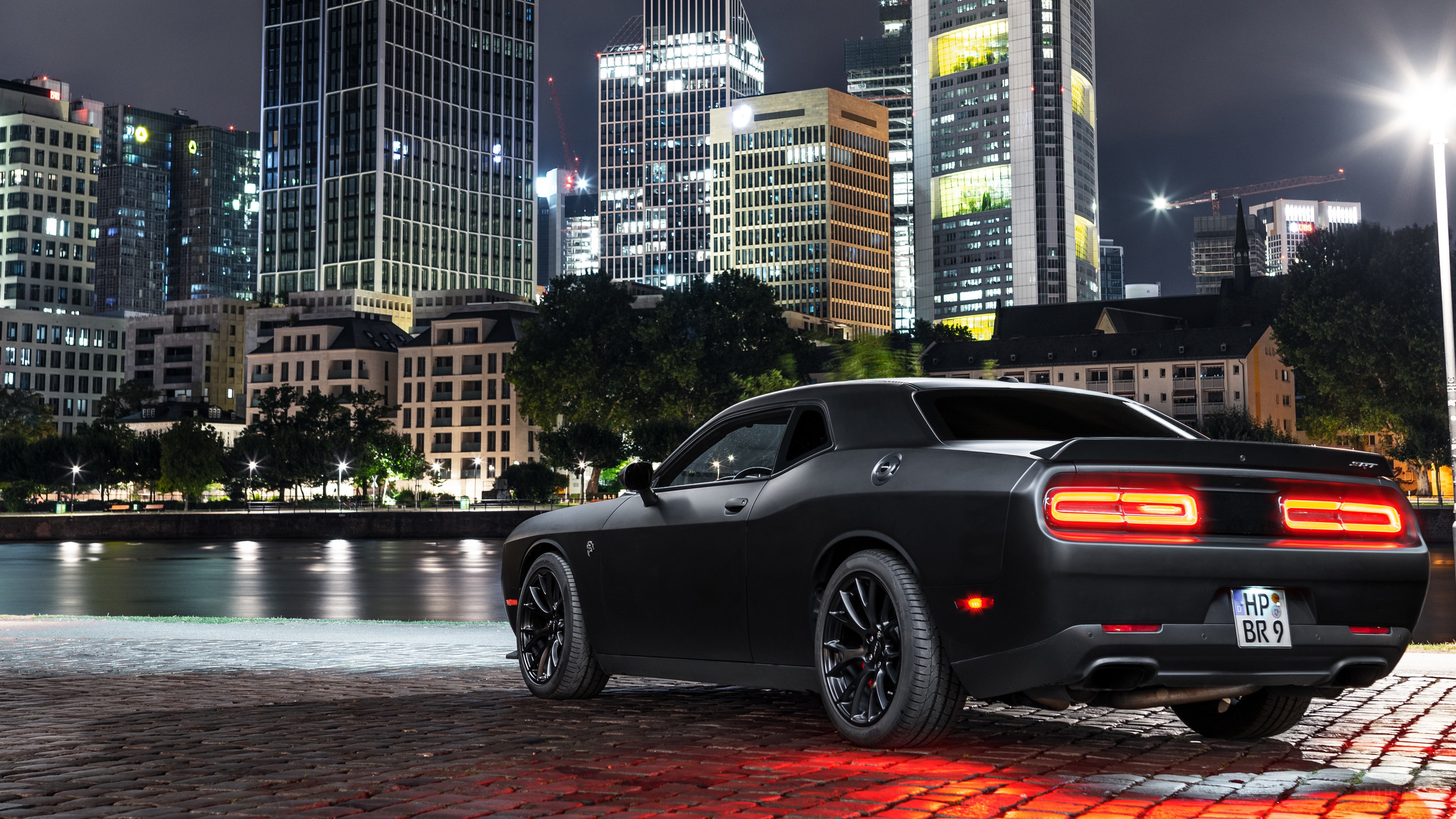 Black Dodge Challenger Hellcat 4K HD Wallpaper