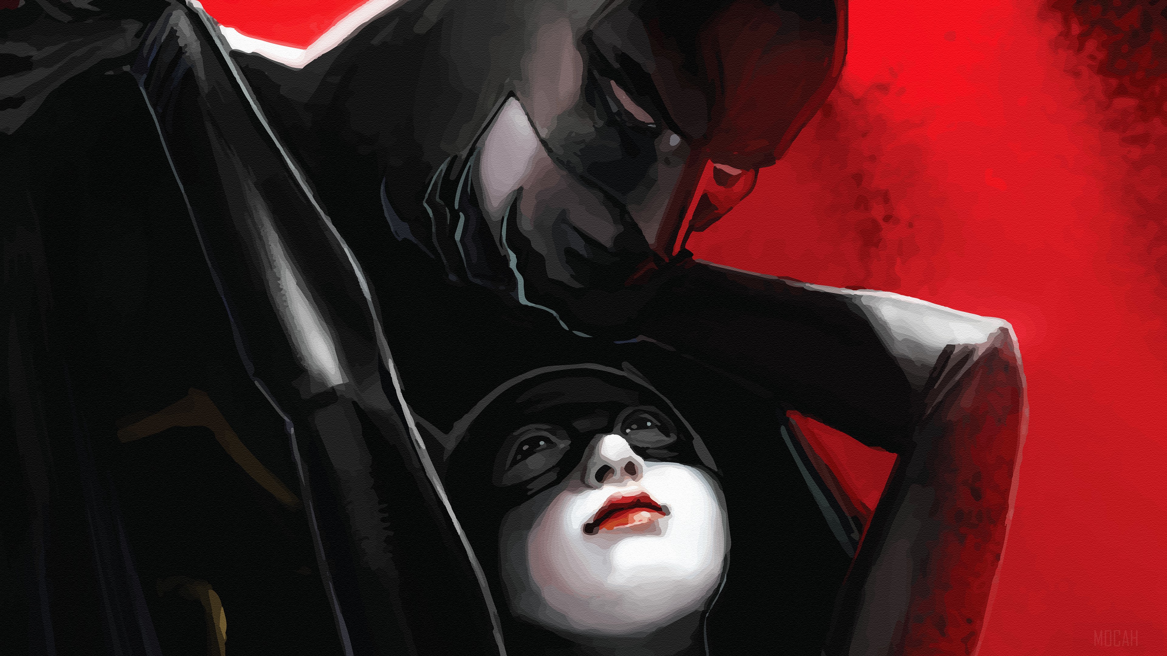 Batman and Catwoman 4K Art HD Wallpaper