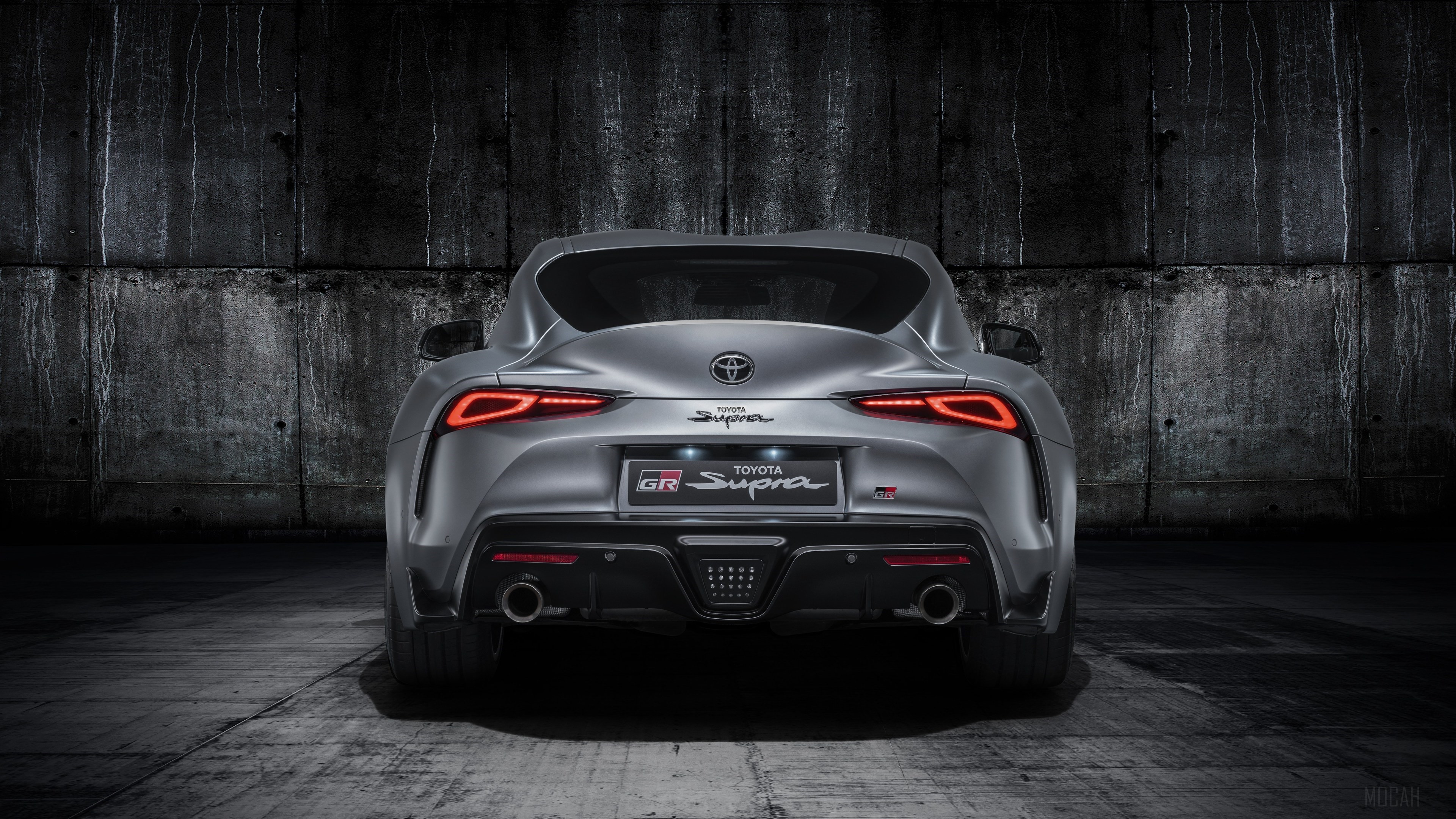 Toyota Supra GR Grey Studio Rear 4K HD Wallpaper