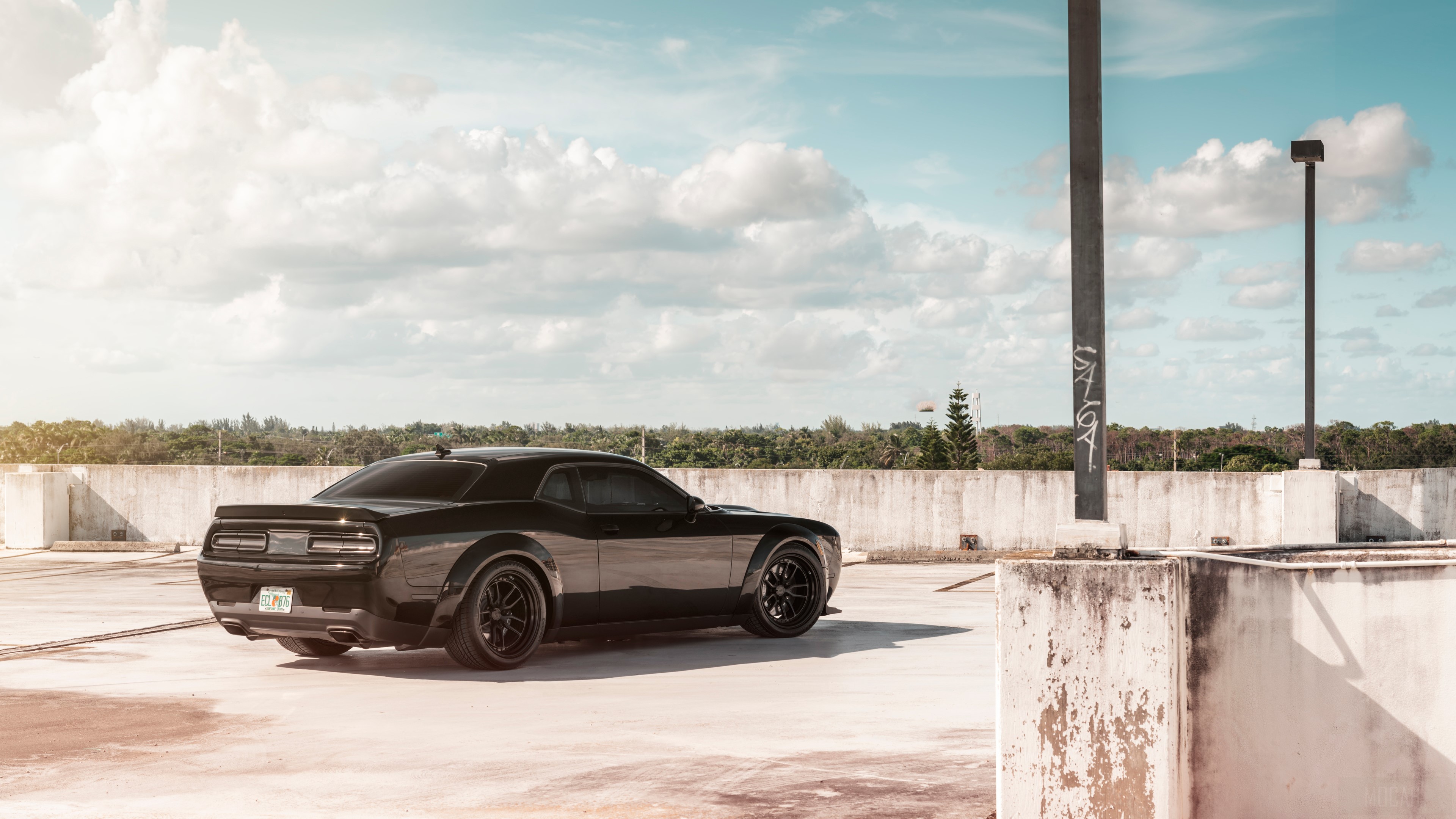 Black Dodge Challenger SRT 4K HD Wallpaper