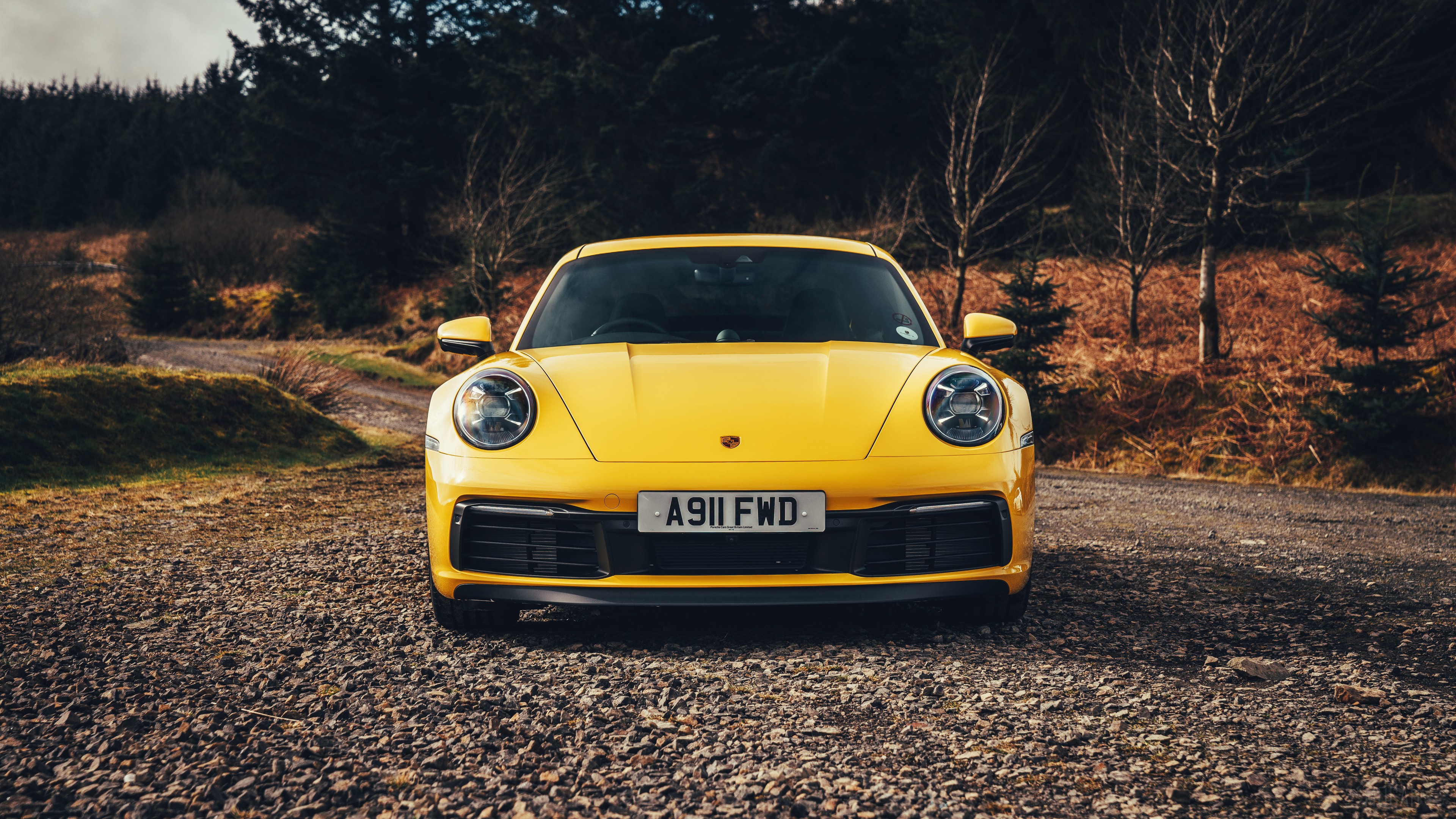 Yellow Porsche 911 Carrera 4S HD Wallpaper