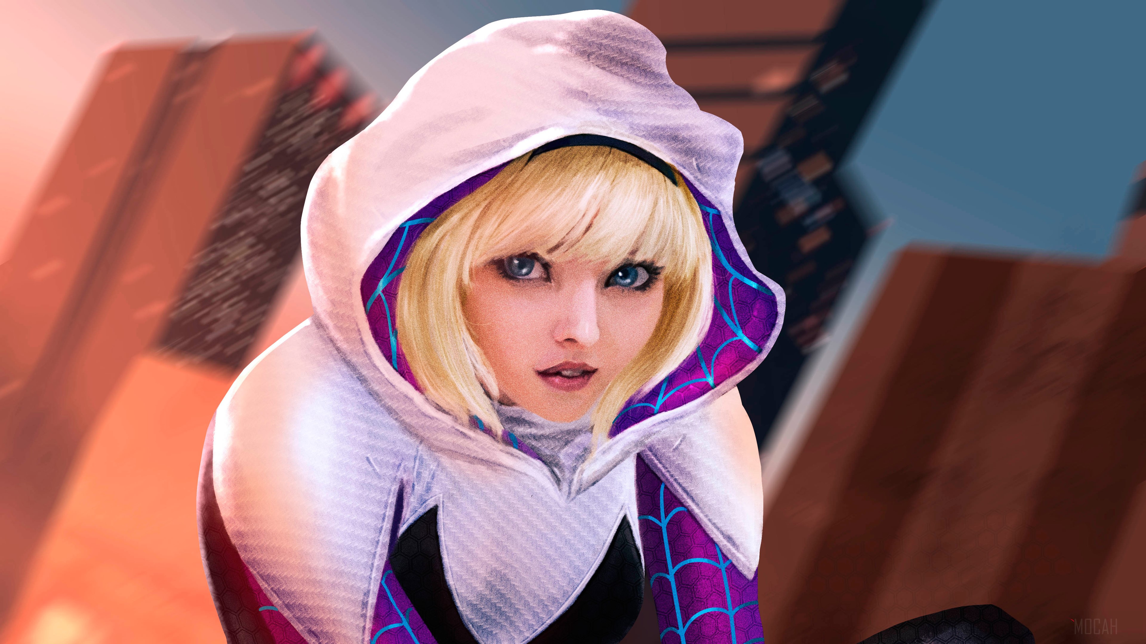 Spider-Gwen from Spider-Verse 4K HD Wallpaper