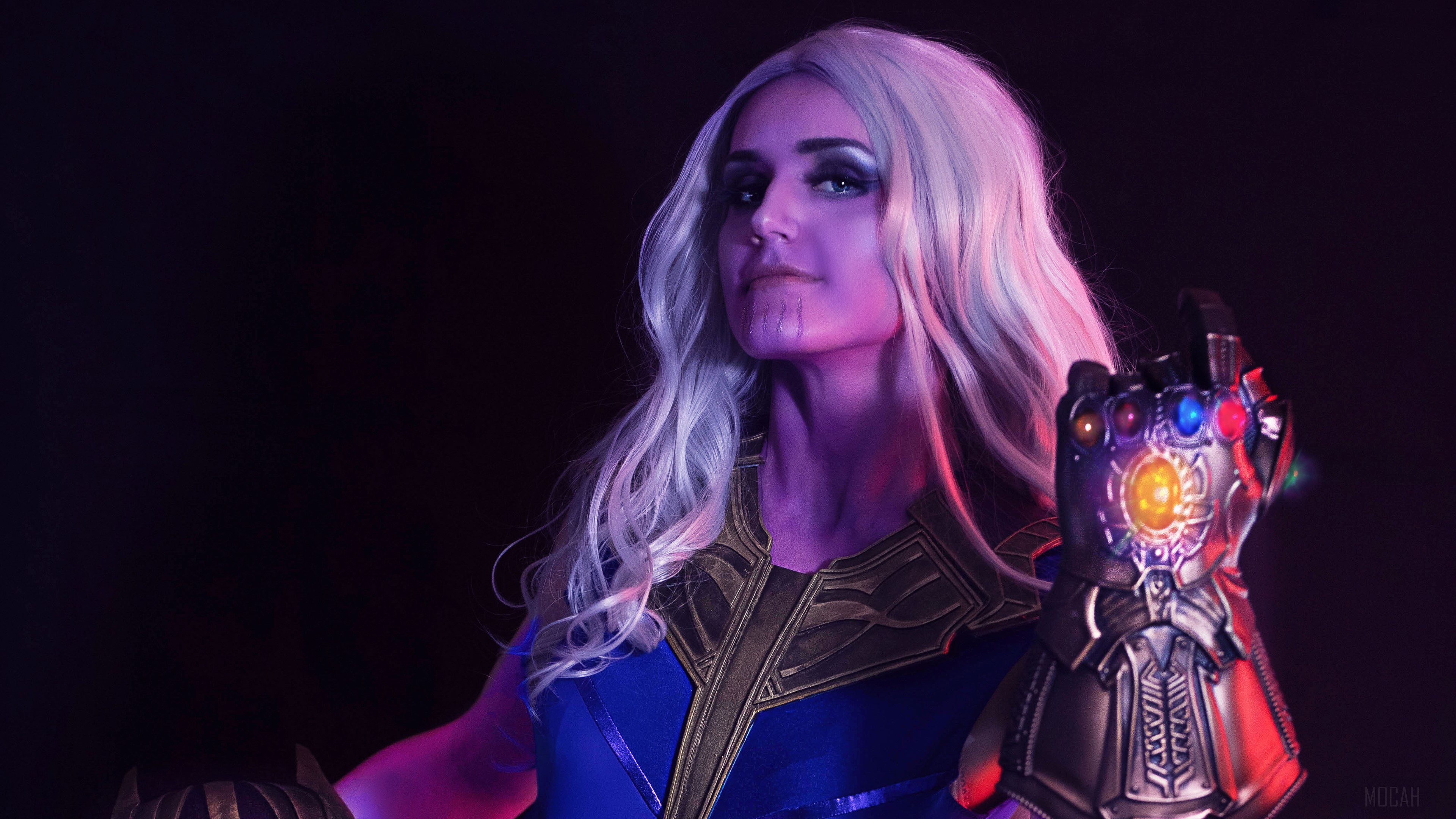 Lady Thanos with Infinity Gauntlet 4K HD Wallpaper