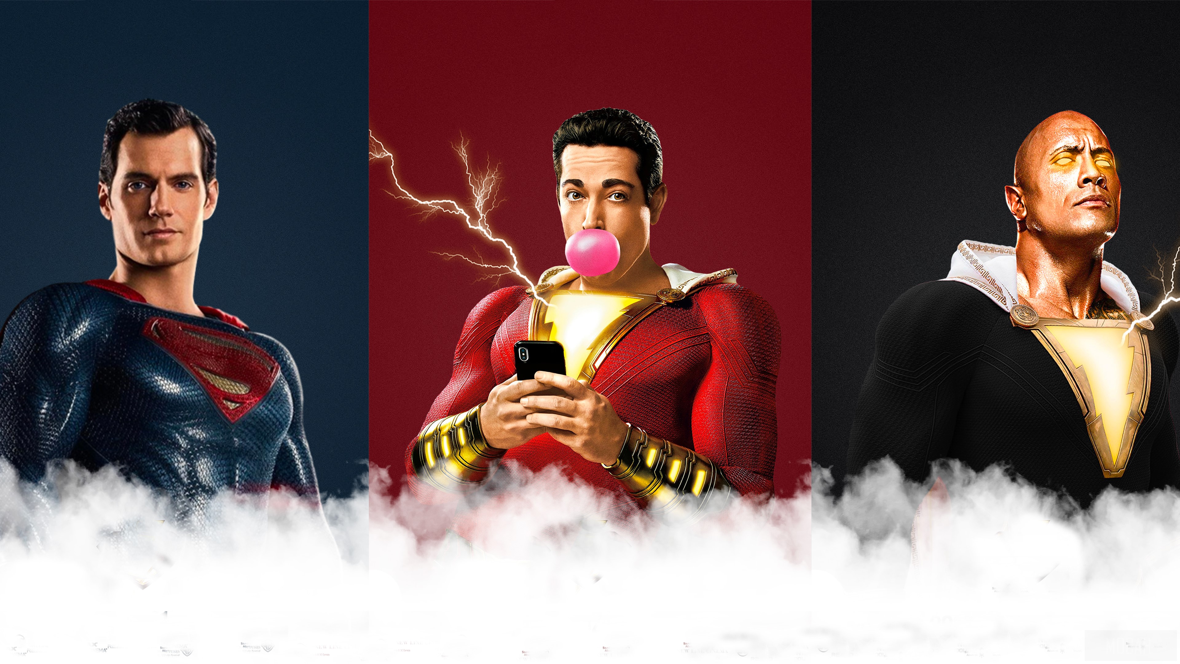 Superman, Shazam, and Black Adam from DC Comics HD Wallpaper
