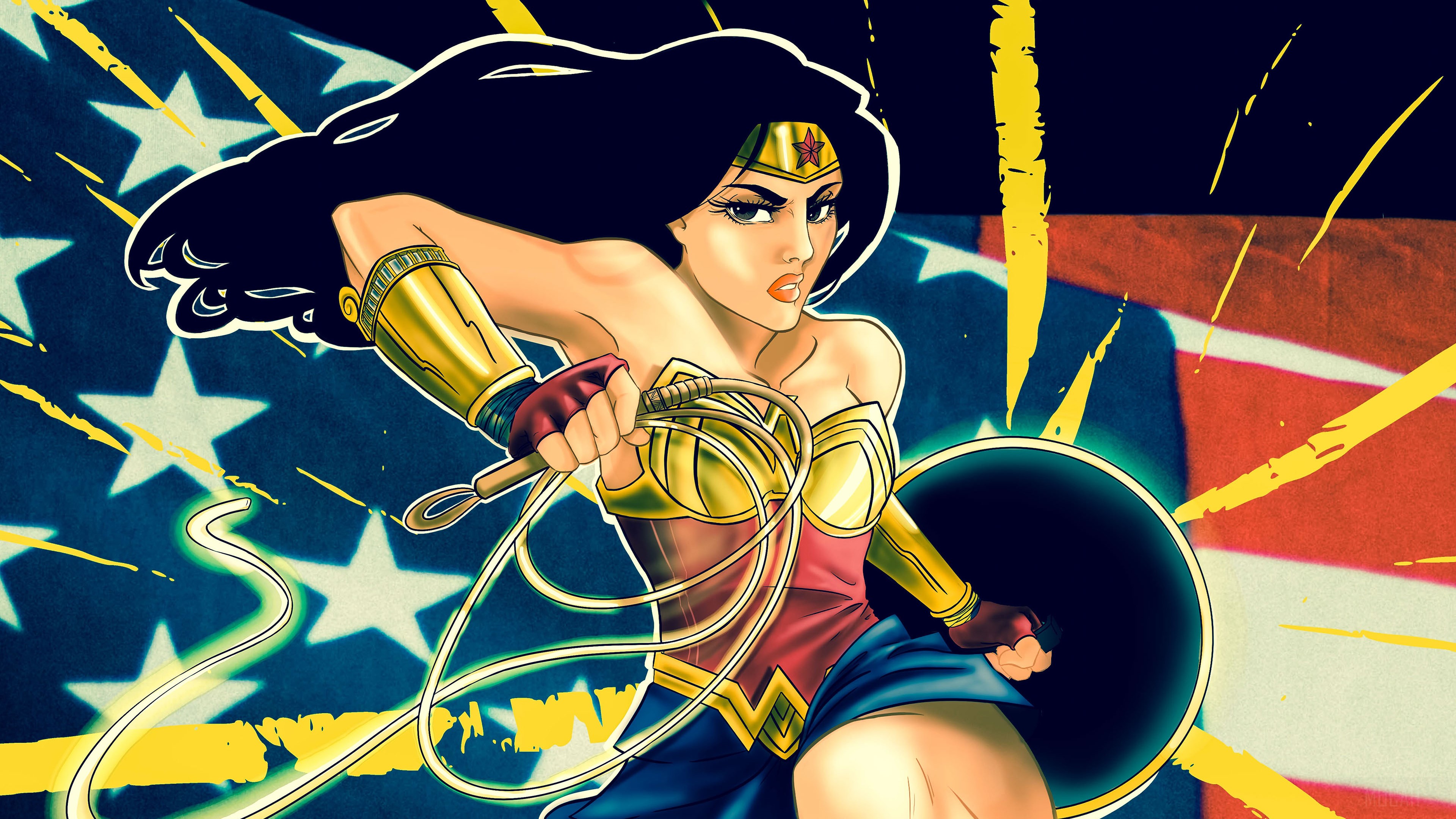 Wonder Woman Original Art HD Wallpaper