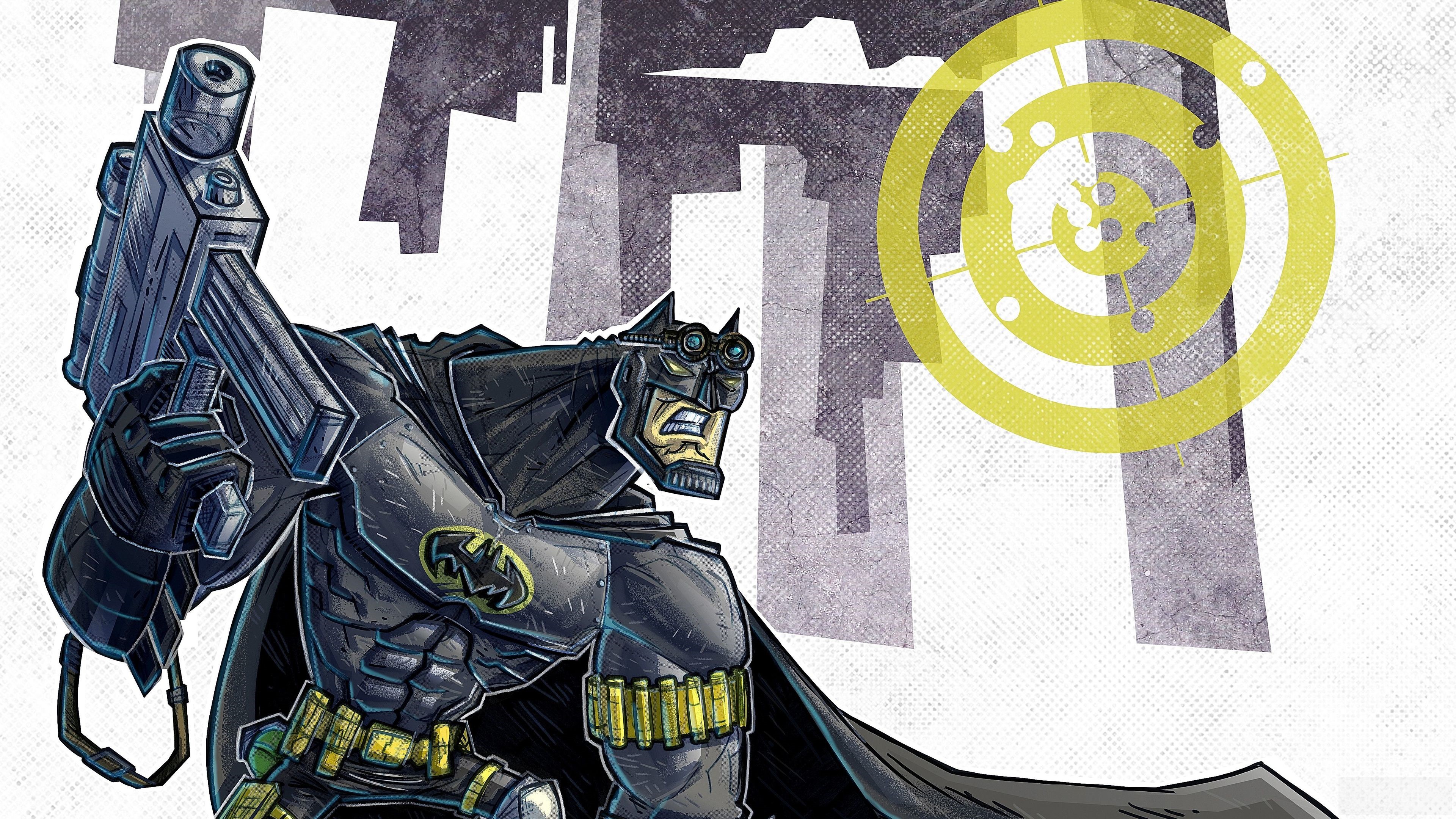Batman with Gun and Target 4K HD Wallpaper