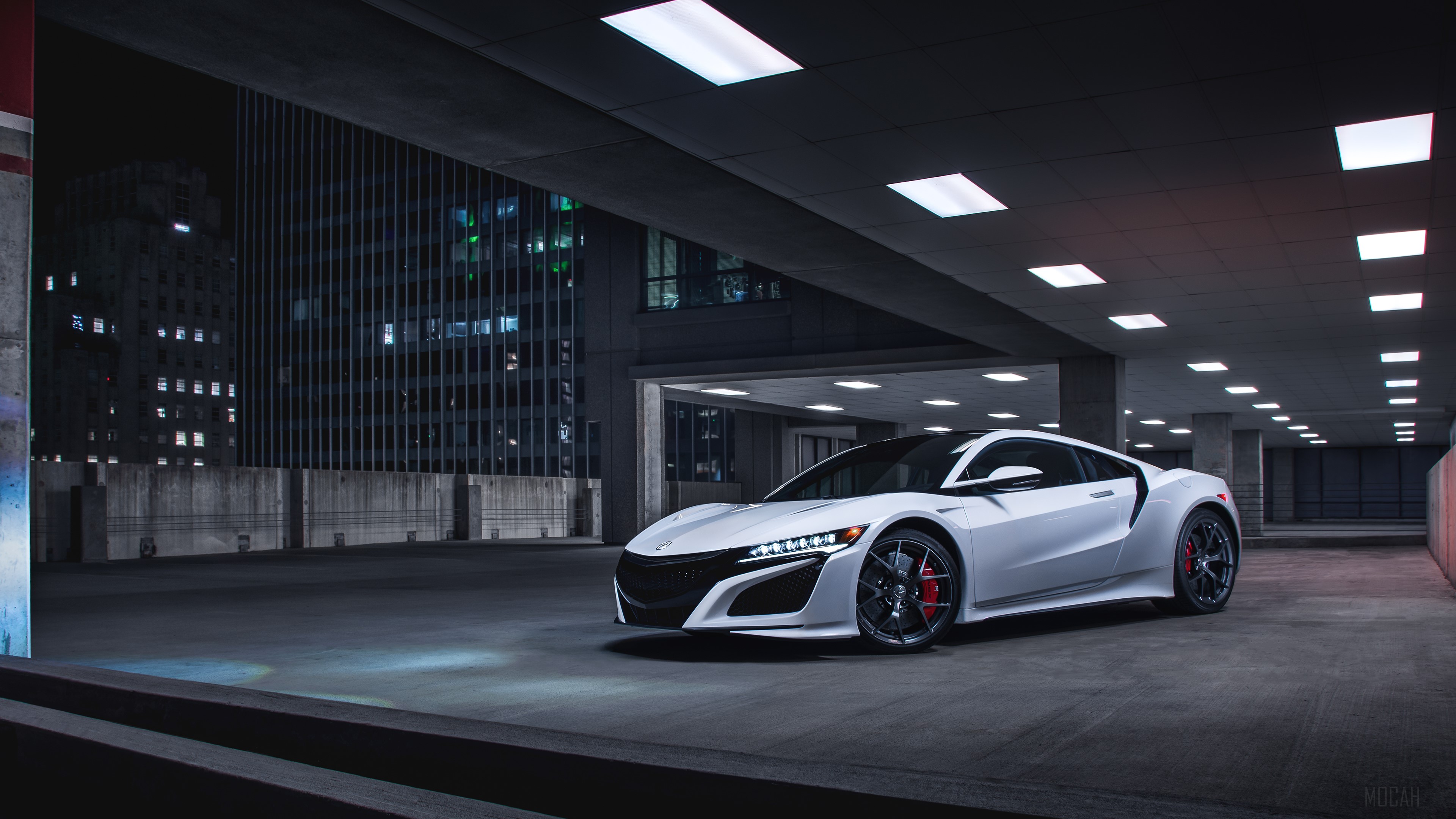 White 2019 Acura NSX 4K HD Wallpaper