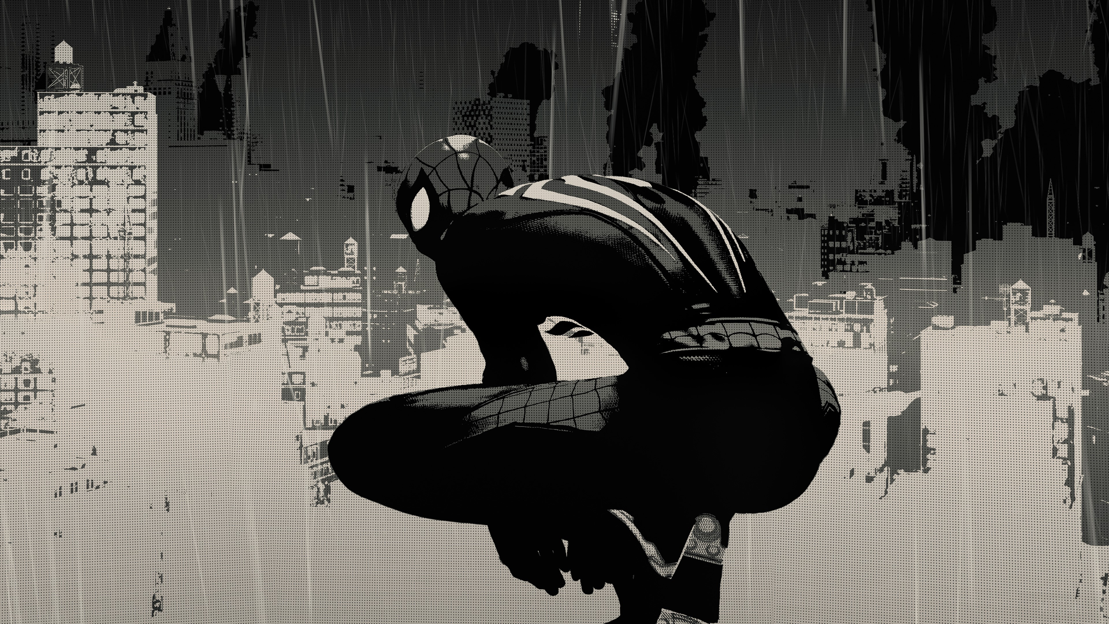 Spider-Man from PS4 Sketch 4K HD Wallpaper