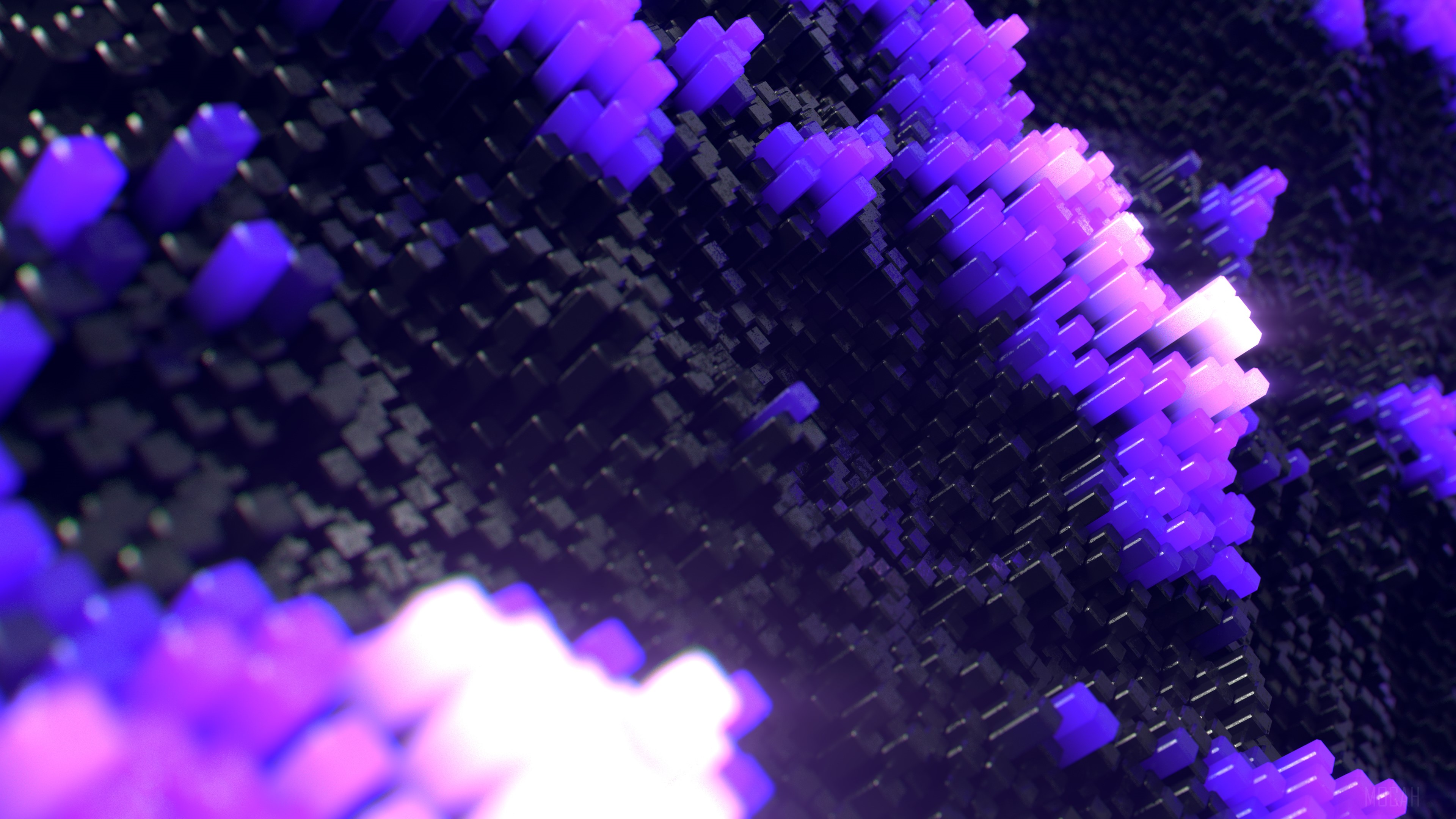 Abstract Purple and Black Pipes 4K HD Wallpaper