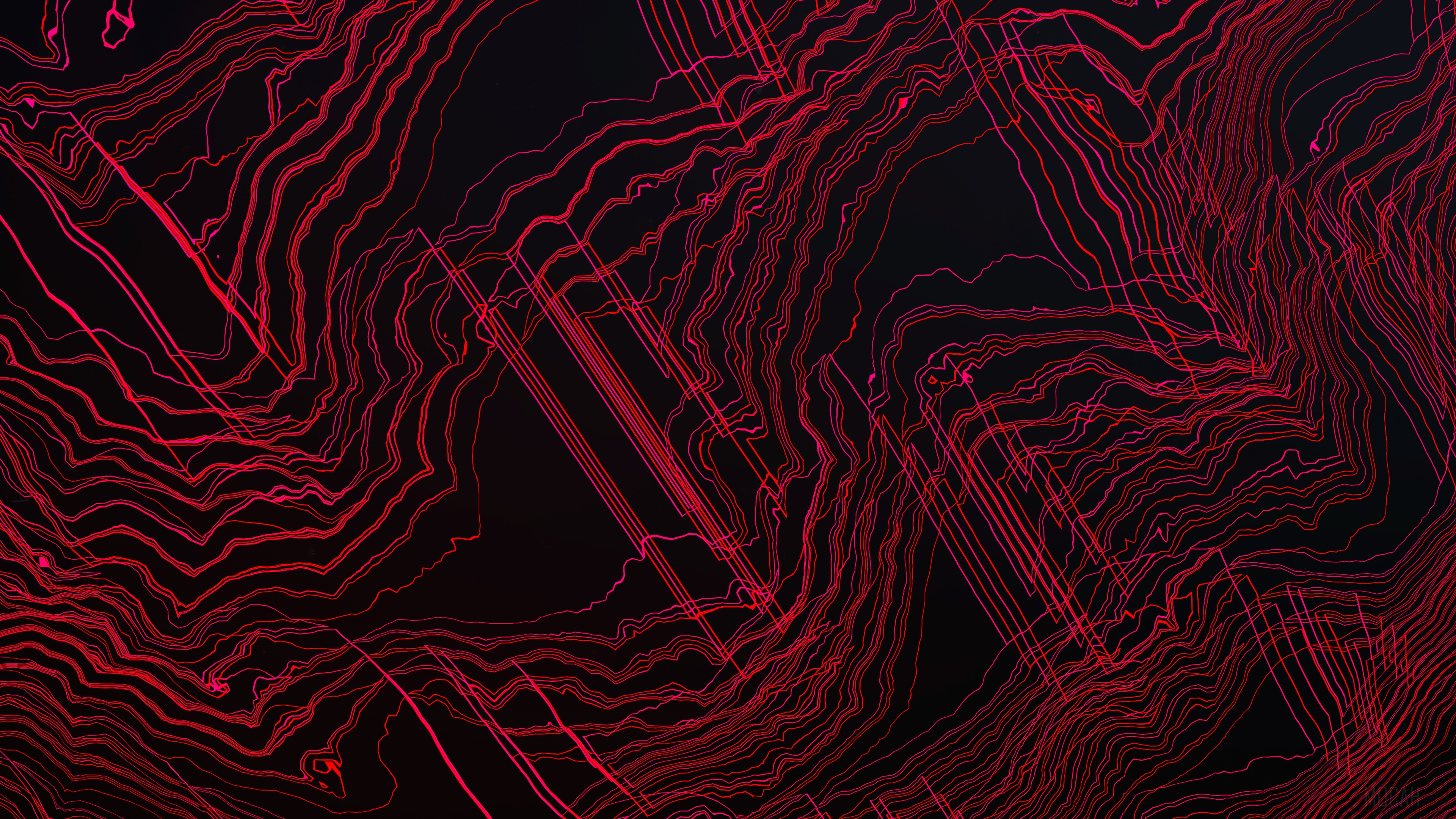 Red Contours HD Wallpaper