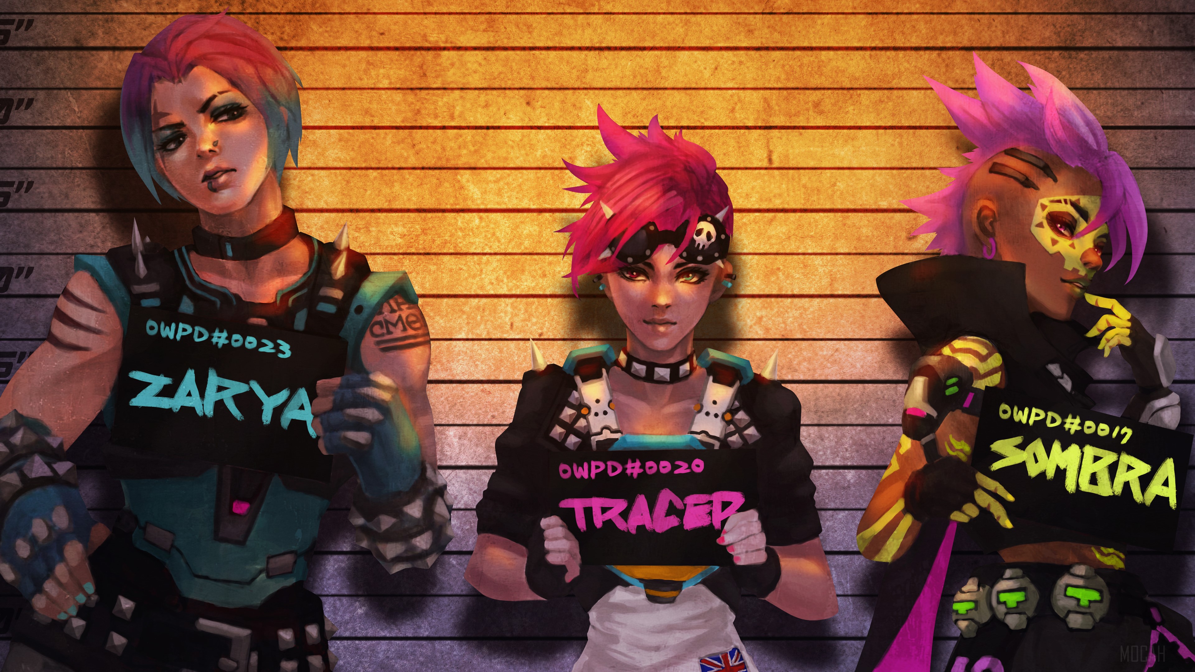 Zarya, Tracer, and Sombra from Overwatch arrested HD Wallpaper