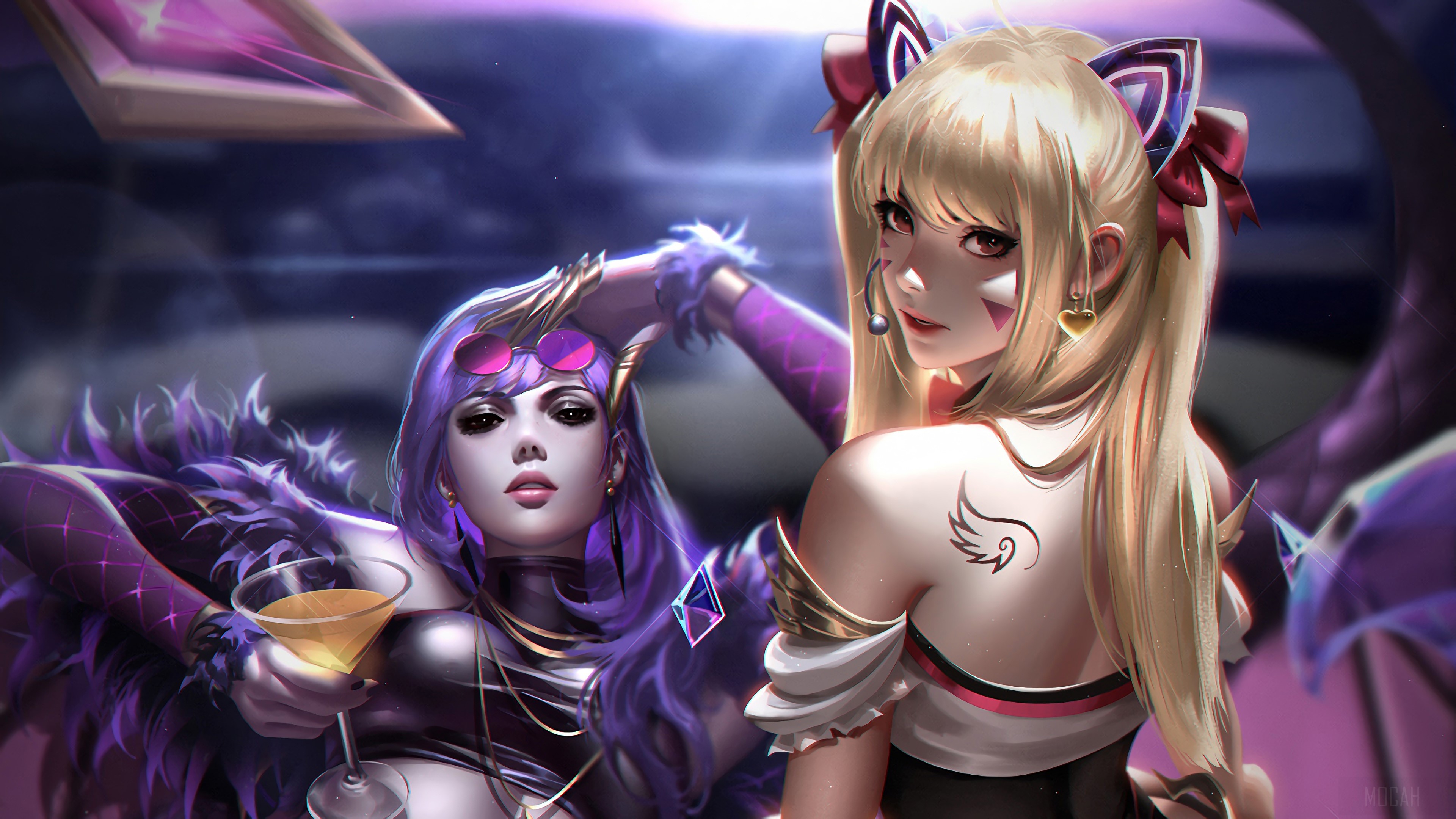 Evelynn and D.Va from League of Legends 4K HD Wallpaper